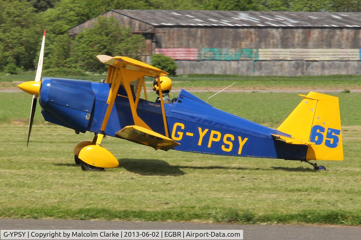 G-YPSY, 1988 Andreasson BA-4B C/N PFA 038-10352, Andreasson BA4B at The Real Aeroplane Company's Jolly June Jaunt, Breighton Airfield, June 2nd 2013.