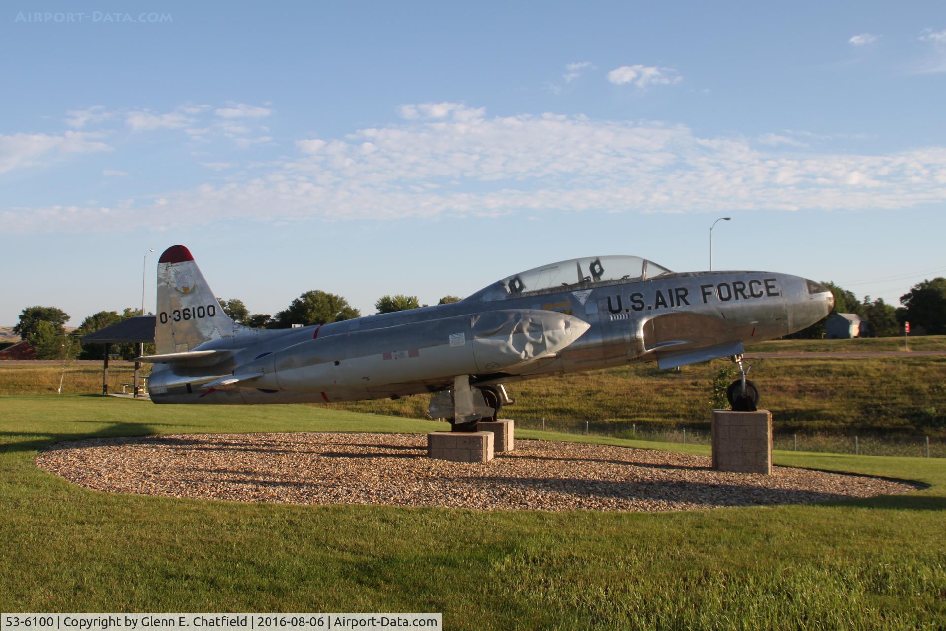 53-6100, 1953 Lockheed T-33A Shooting Star C/N 580-9721, At the South Dakota Hall of Fame