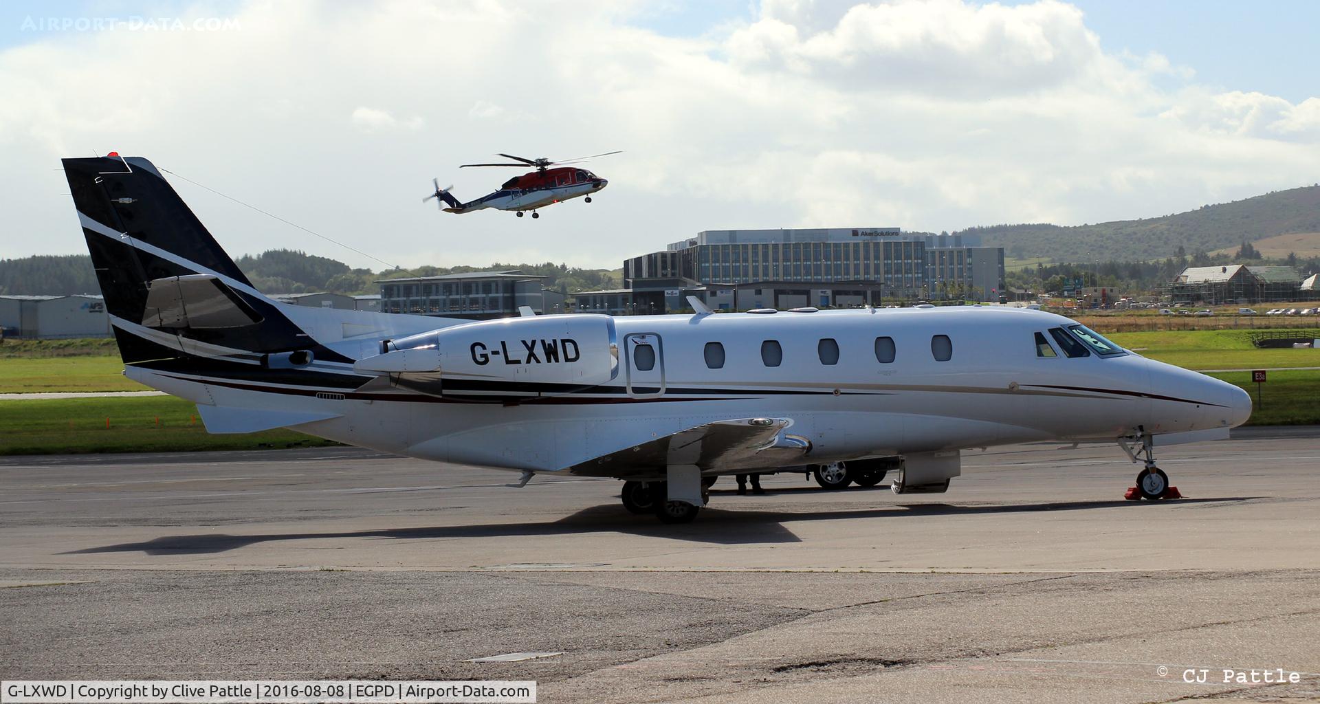 G-LXWD, 2007 Cessna 560XL Citation XLS C/N 560-5760, Parked up on south side at Aberdeen