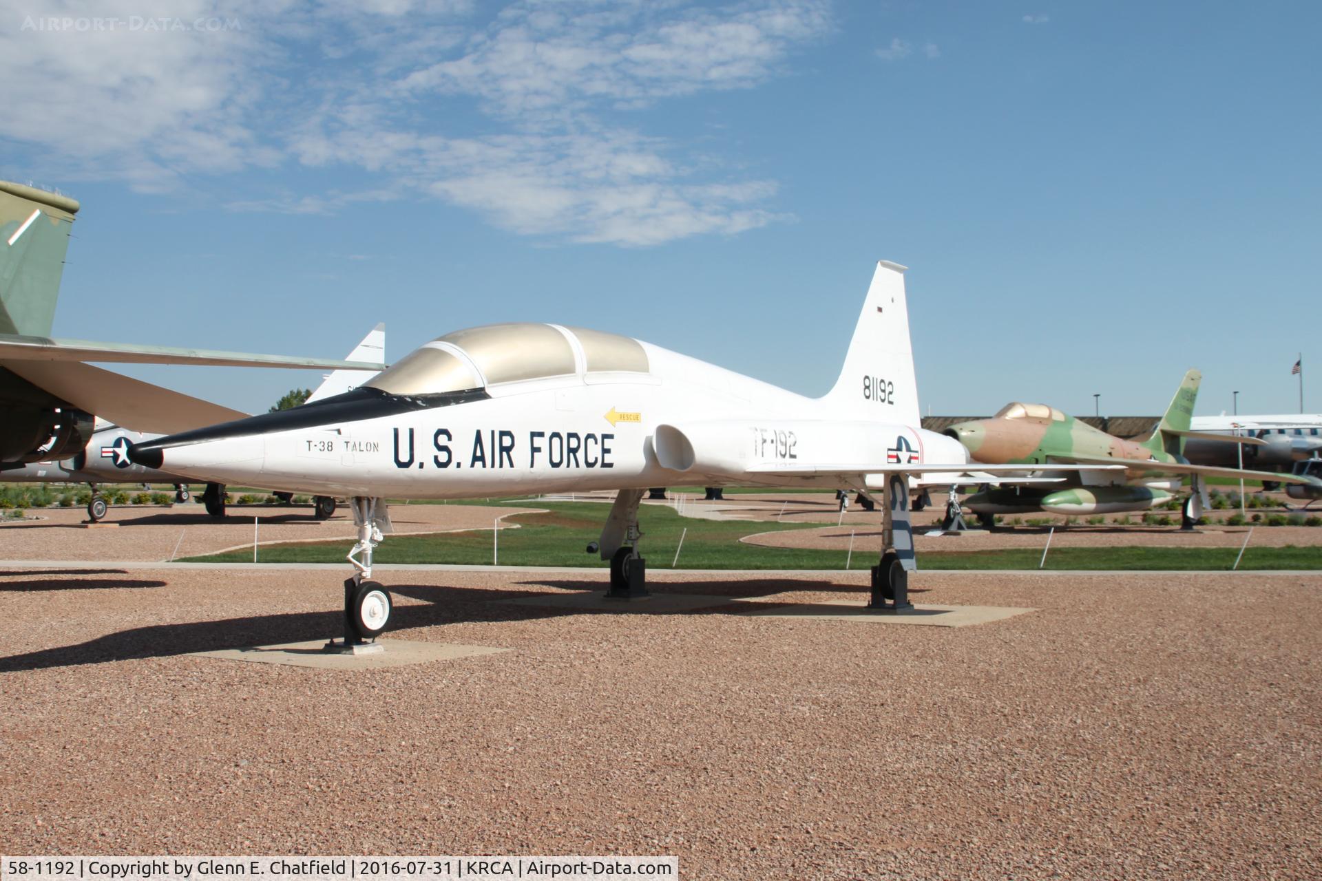 58-1192, 1958 Northrop YT-38A Talon C/N N.5002, At the South Dakota Air & Space Museum