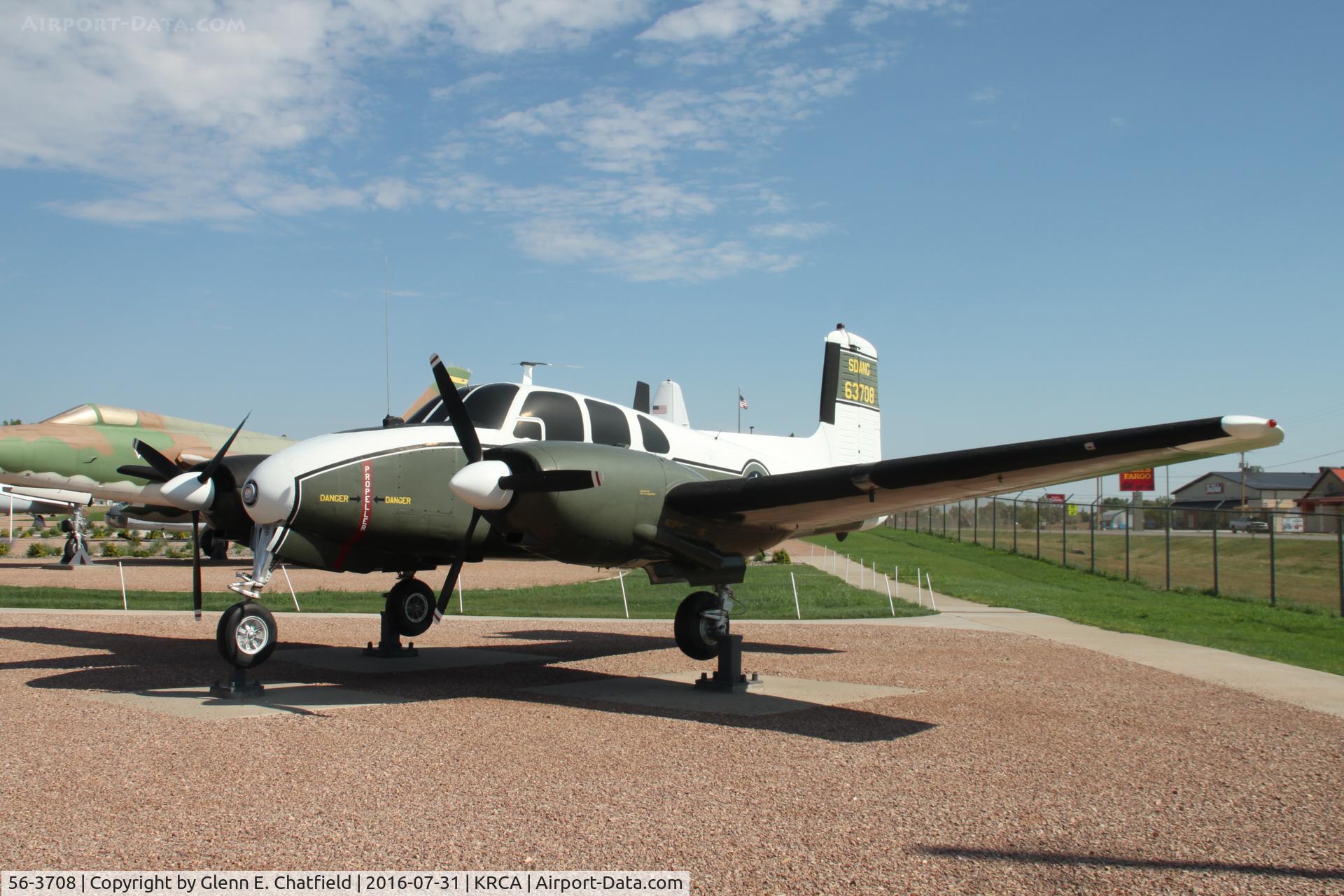 56-3708, 1957 Beech U-8D (L-23D) Seminole C/N LH-109, At the South Dakota Air & Space Museum