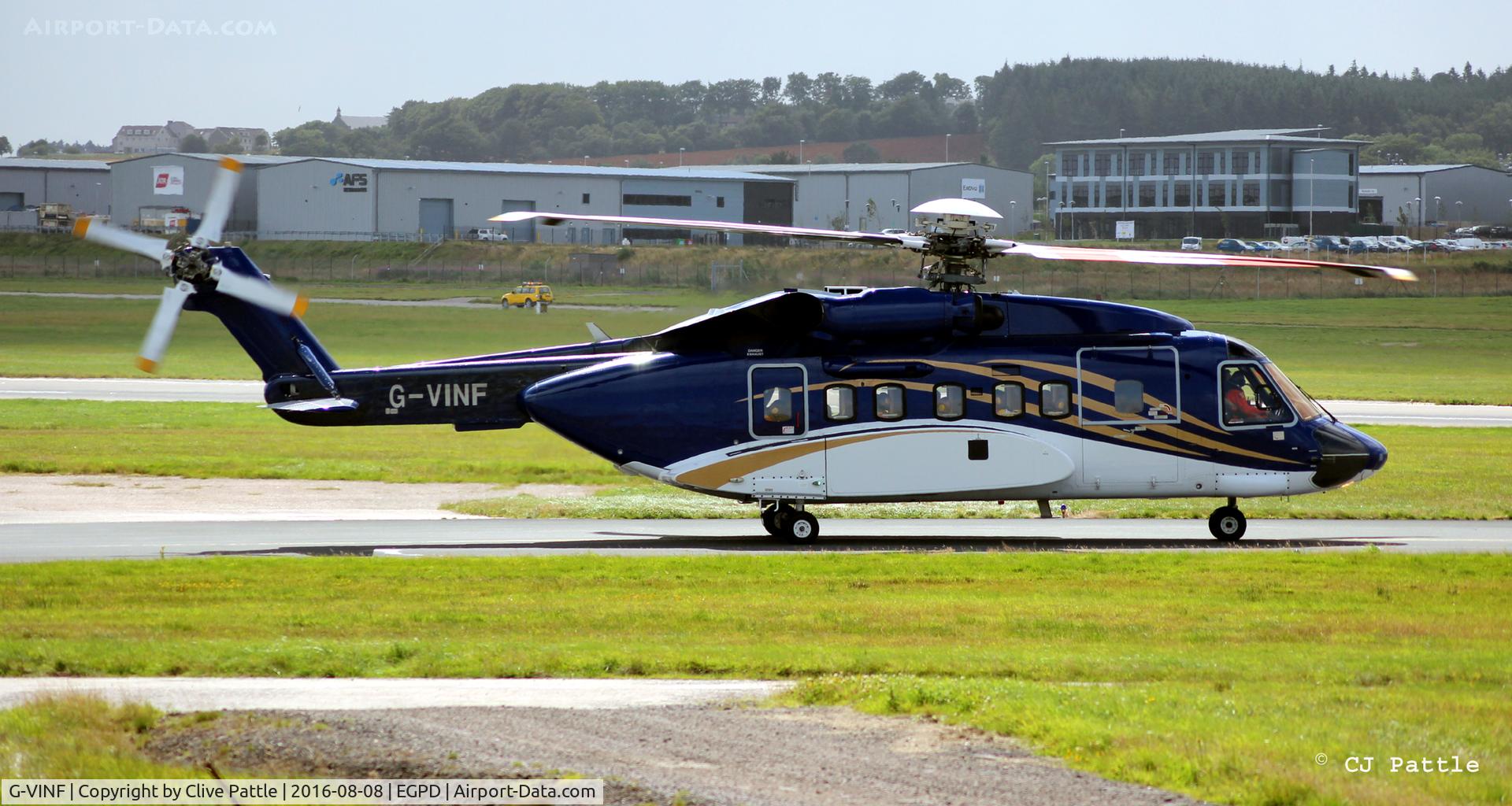 G-VINF, 2004 Sikorsky S-92A C/N 920008, Taxi out for the rigs at Aberdeen