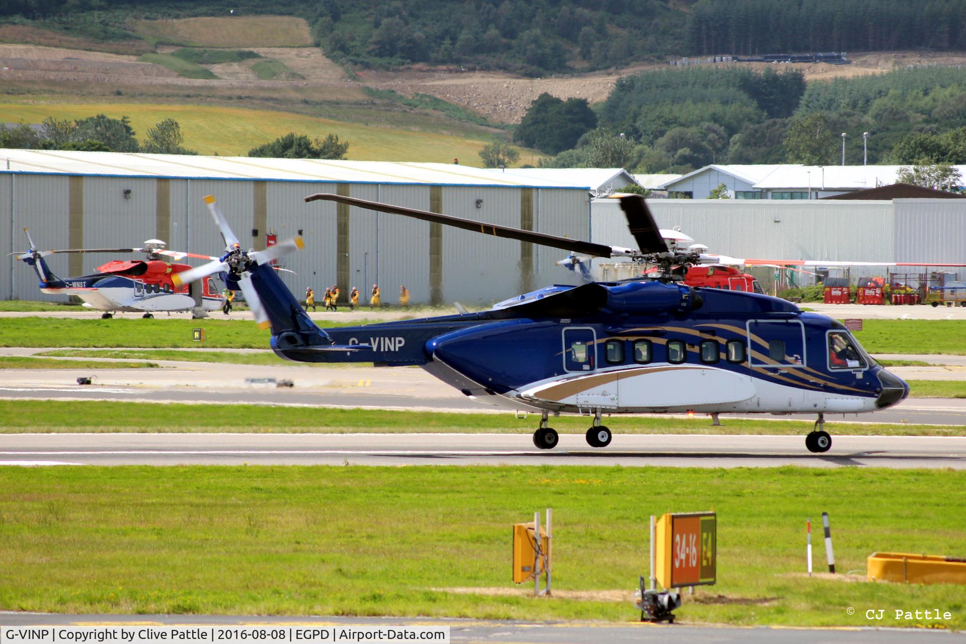G-VINP, 2012 Sikorsky S-92A C/N 920182, In action at Aberdeen