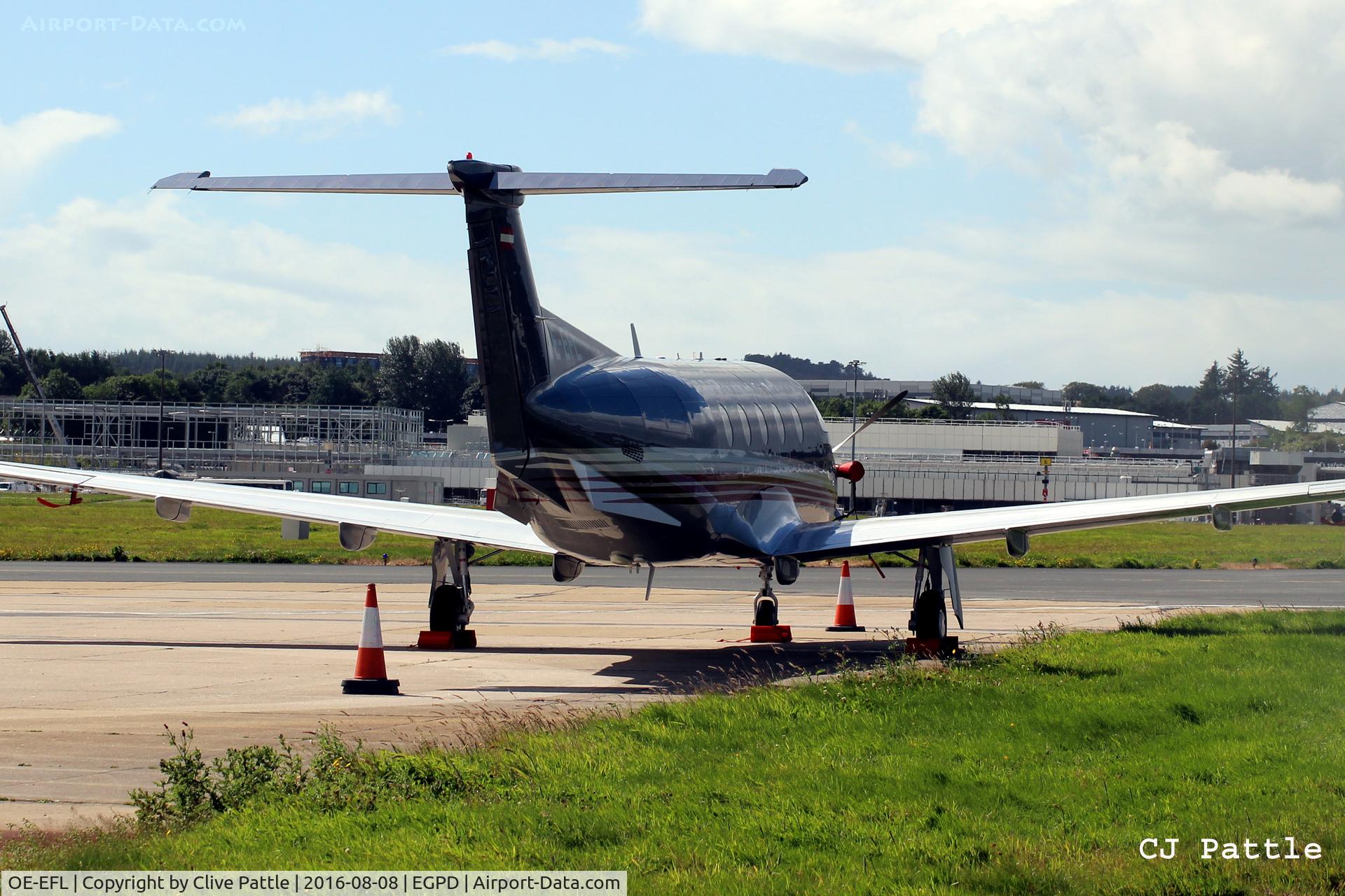 OE-EFL, 2012 Pilatus PC-12/47E C/N 1372, Parked up at Aberdeen