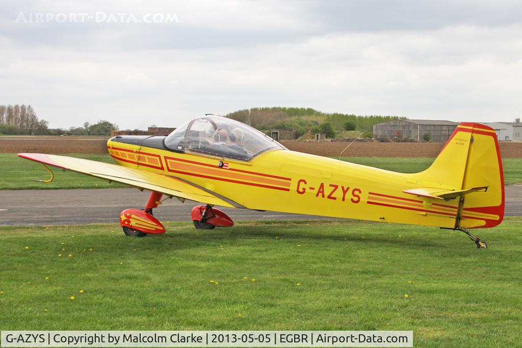 G-AZYS, 1961 Scintex CP-301C-1 Emeraude C/N 568, Scintex CP-301C-1 Emeraude at The Real Aeroplane Company's May-hem Fly-In, Breighton Airfield, May 2013.