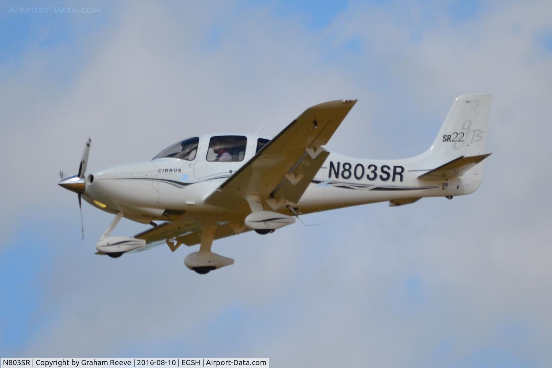 N803SR, 2006 Cirrus SR22 GTS C/N 1959, Landing at Norwich.
