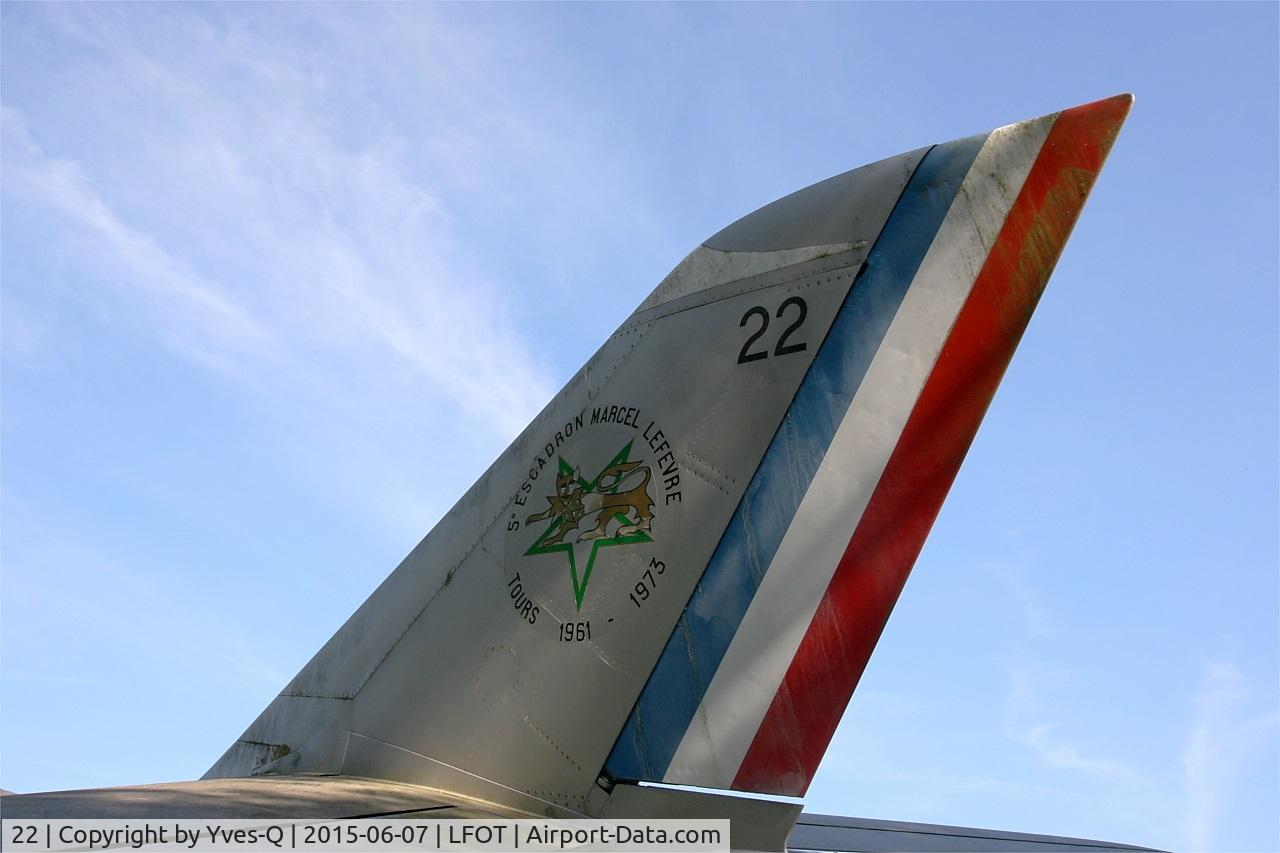 22, Dassault MD-454 Mystère IVA C/N 22, Dassault MD-454 Mystère IV A, Close view of tail, Preserved at Tours Air Base 705 (LFOT-TUF)