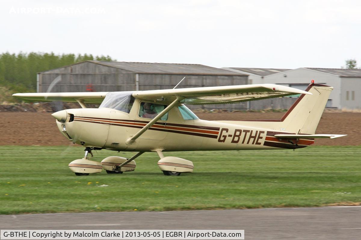 G-BTHE, 1974 Cessna 150L C/N 150-75340, Cessna 150L at The Real Aeroplane Company's May-hem Fly-In, Breighton Airfield, May 5th 2013.
