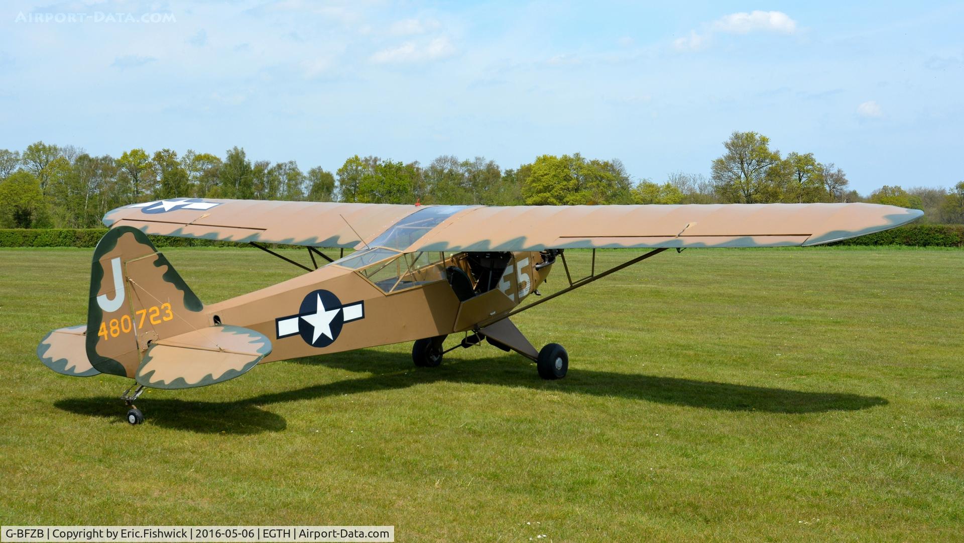 G-BFZB, 1947 Piper L-4J Grasshopper (J3C-65D) C/N 13019, 2. G-BFZB visiting The Shuttleworth Collection, Old Warden, Beds.