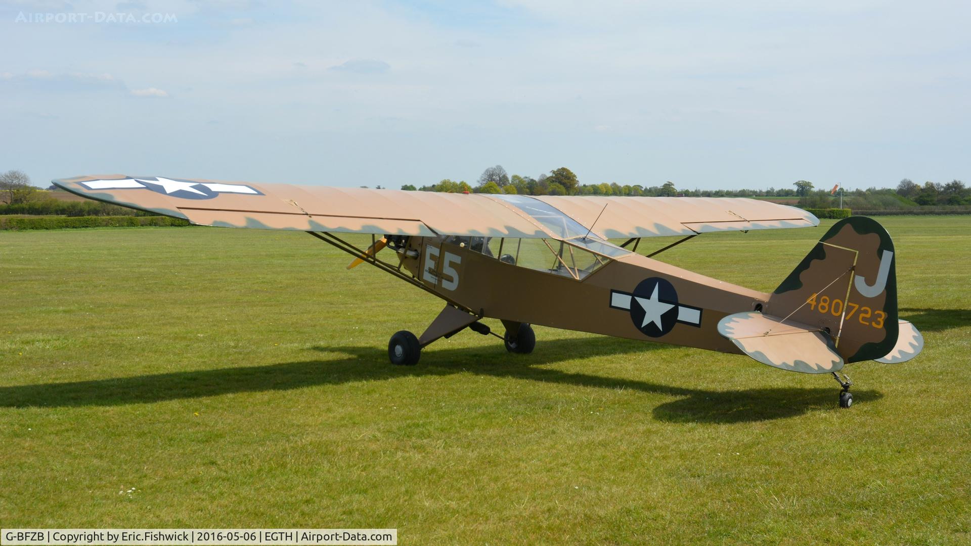G-BFZB, 1947 Piper L-4J Grasshopper (J3C-65D) C/N 13019, 1. G-BFZB visiting The Shuttleworth Collection, Old Warden, Beds.
