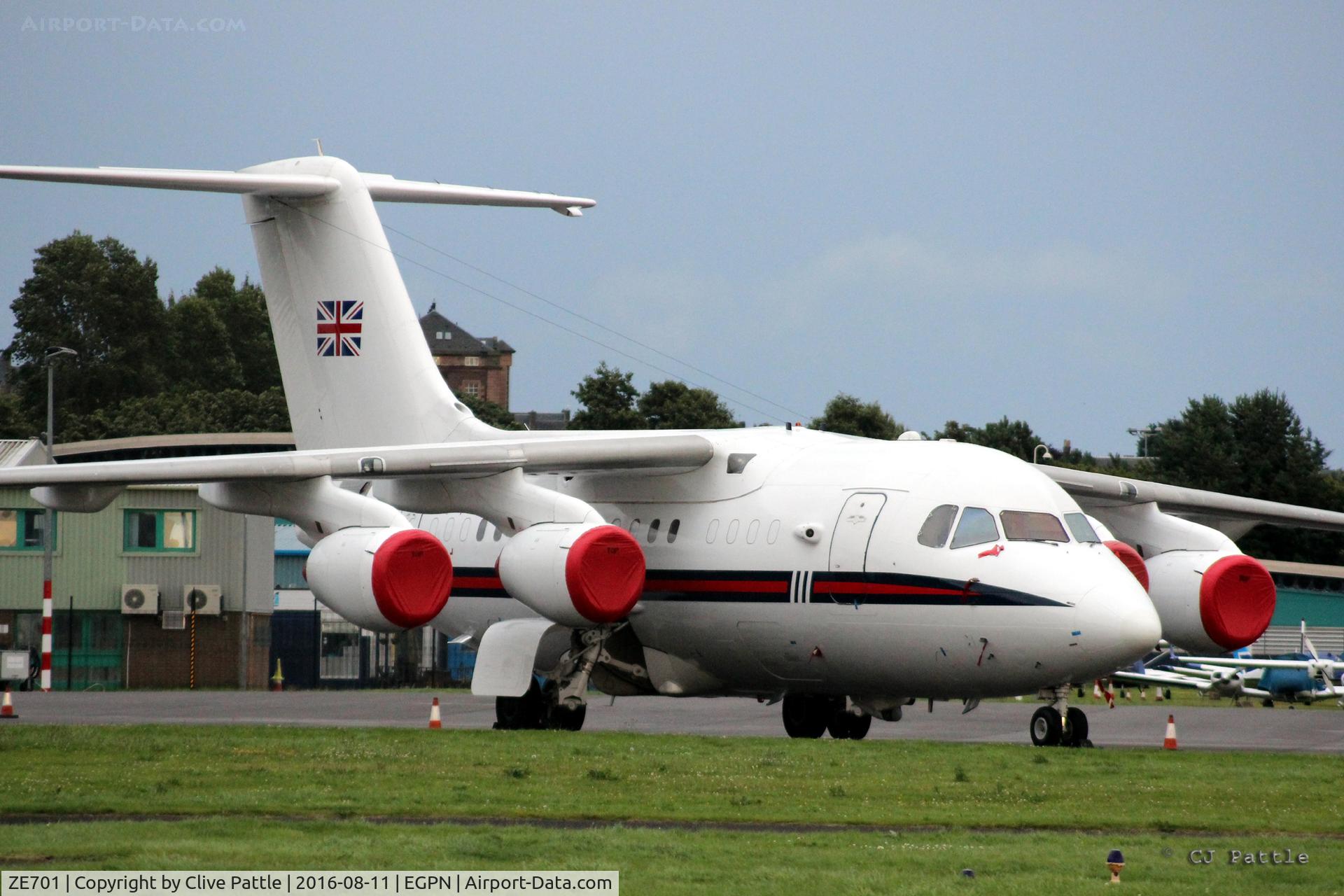 ZE701, 1985 British Aerospace BAe.146 CC.2 C/N E1029, Stopover at Dundee EGPN - a rare visitor.