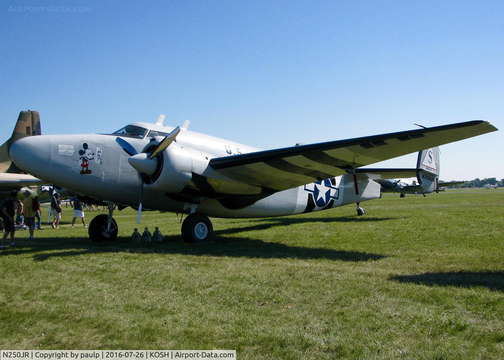 N250JR, 1942 Howard Aero Howard 250 (Lockheed C-60A Lodestar) C/N 2232 (18-2232), AirVenture 2016.