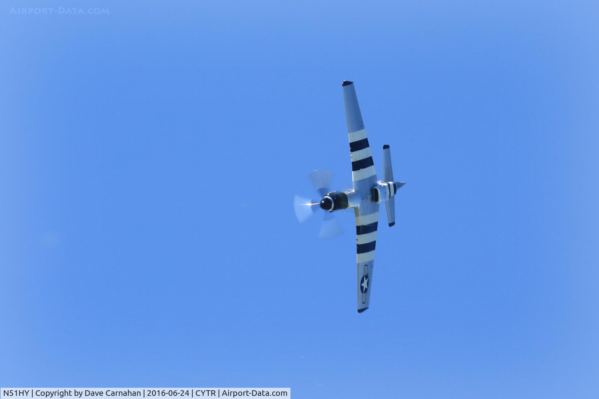 N51HY, 1944 North American P-51D Mustang C/N 124-48192, Quick Silver over Trenton, Ontario, Canada
