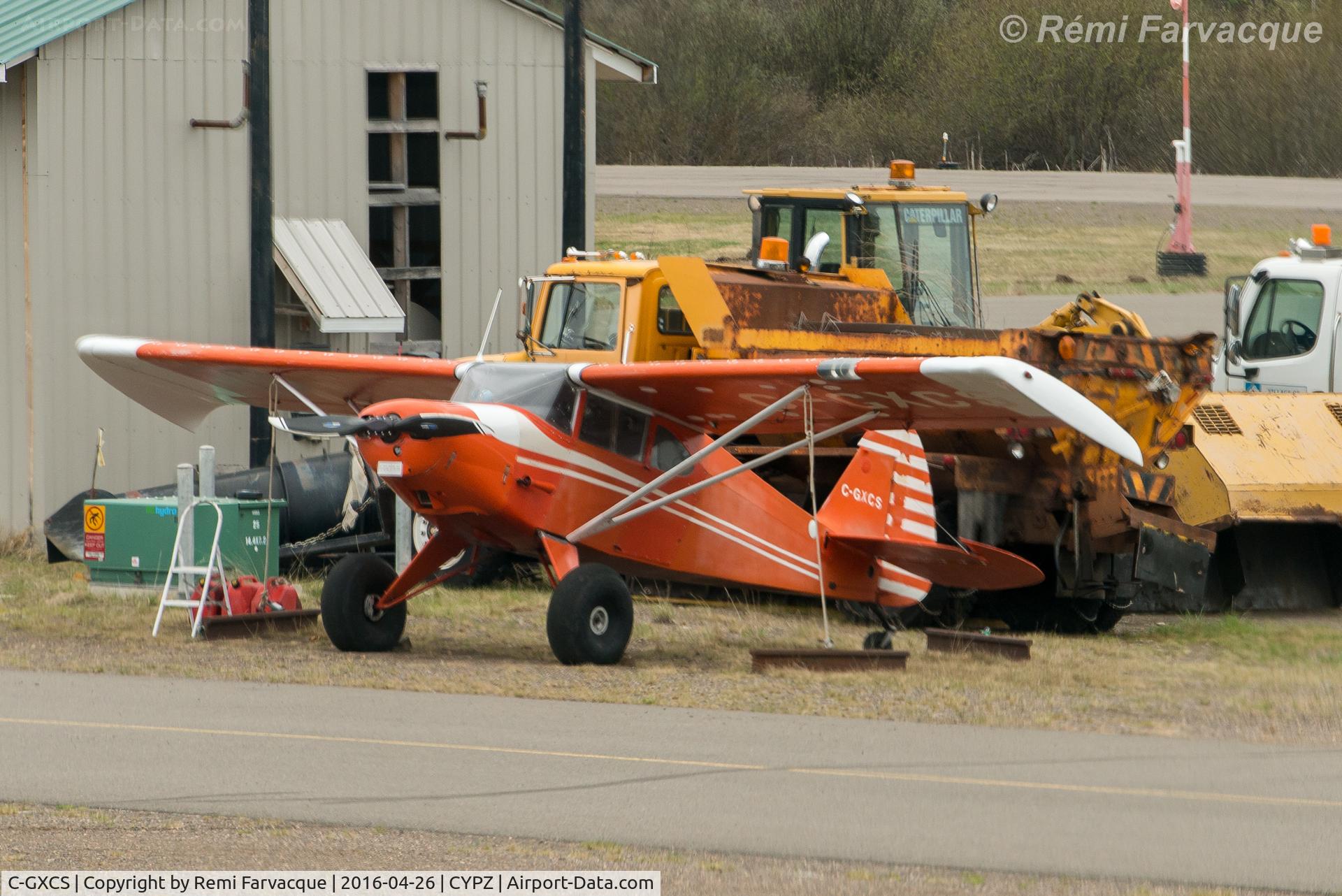 C-GXCS, 1952 Piper PA-20-135 Pacer C/N 20-932, Parked by airport maintenance shed. Shot from Highway 16.