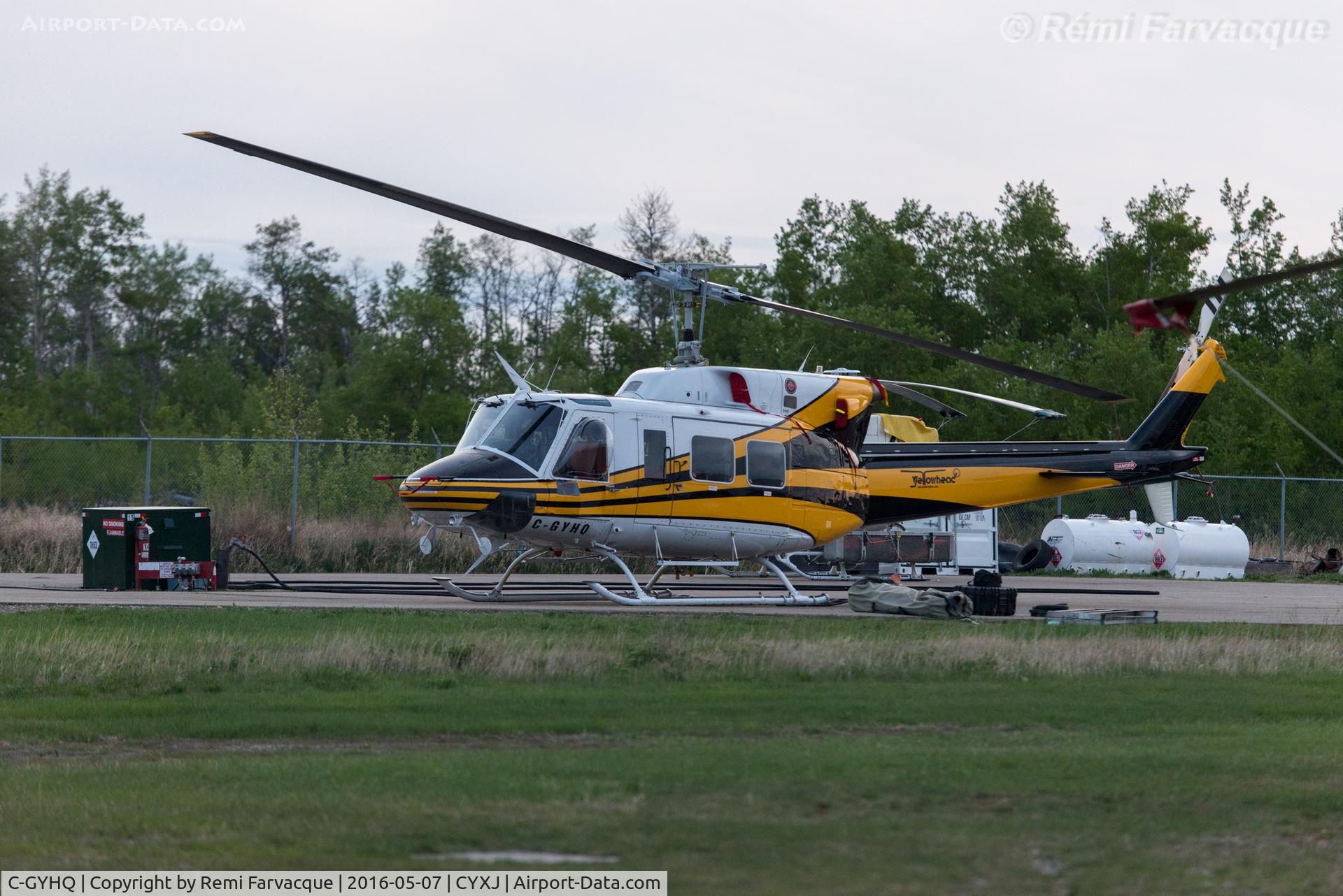 C-GYHQ, 1979 Bell 212 C/N 30933, Parked for the night while fighting forest fires.