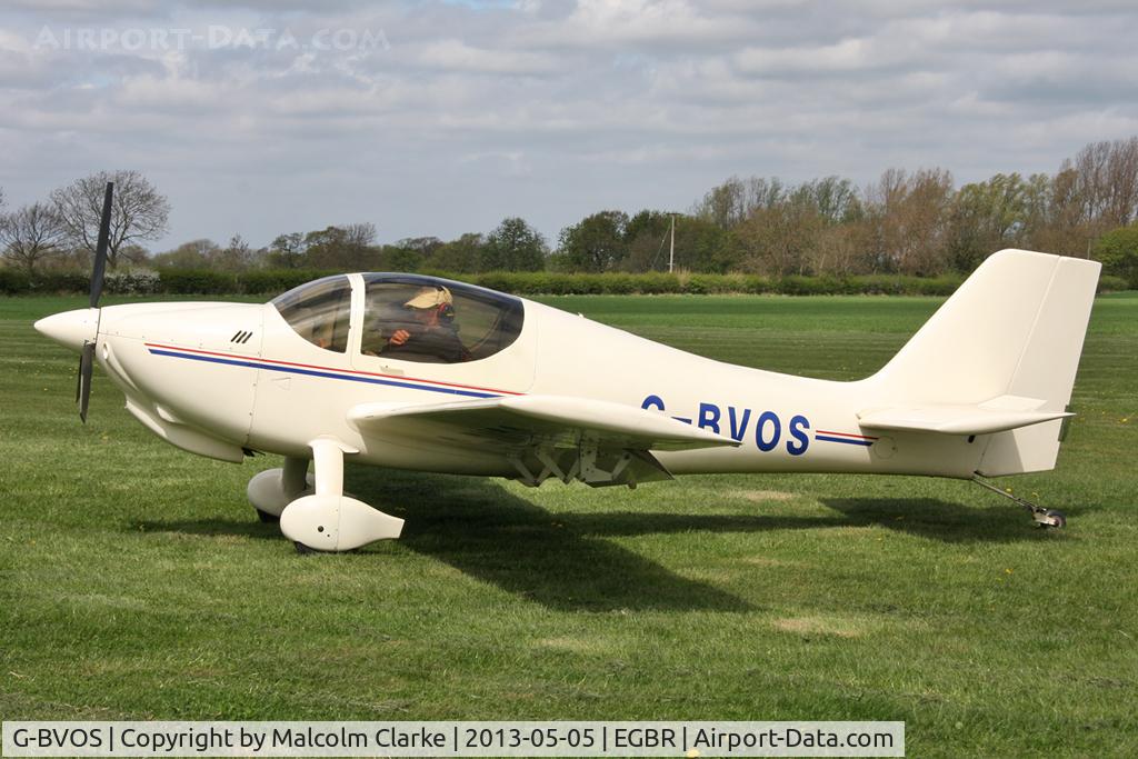 G-BVOS, 1988 Europa Tri-Gear C/N PFA 247-12562, Europa at The Real Aeroplane Company's May-hem Fly-In, Breighton Airfield, May 2013.