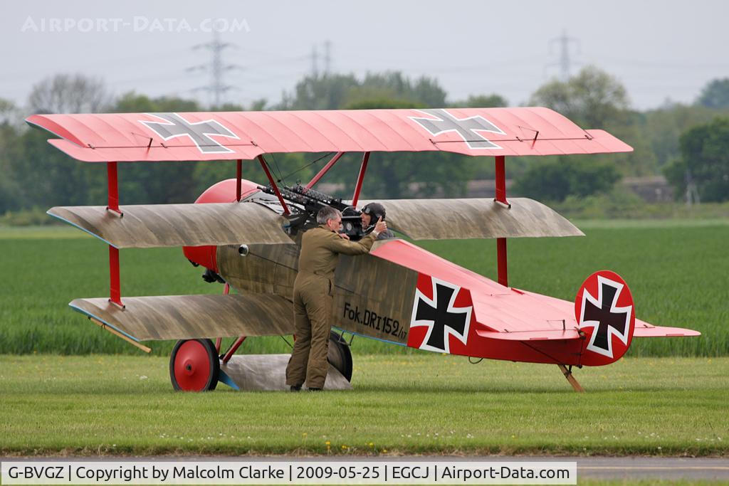 G-BVGZ, 1994 Fokker Dr.1 Triplane Replica C/N PFA 238-12654, Fokker DR-1 Triplane Replica at Sherburn-in-Elmet, UK, May 25th 2009.
