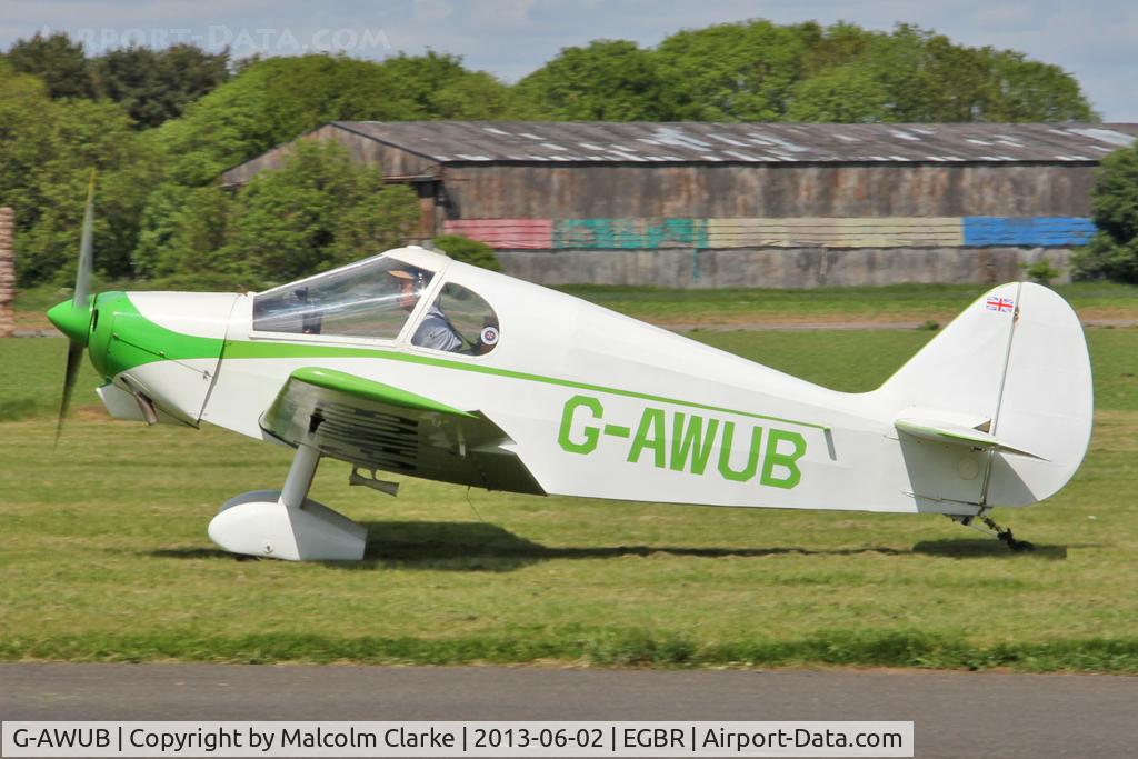 G-AWUB, 1954 Gardan GY-201 Minicab (Modified) C/N A-205, Gardan GY-201 Minicab (Modified) at The Real Aeroplane Company's Jolly June Jaunt, Breighton Airfield, 2013.