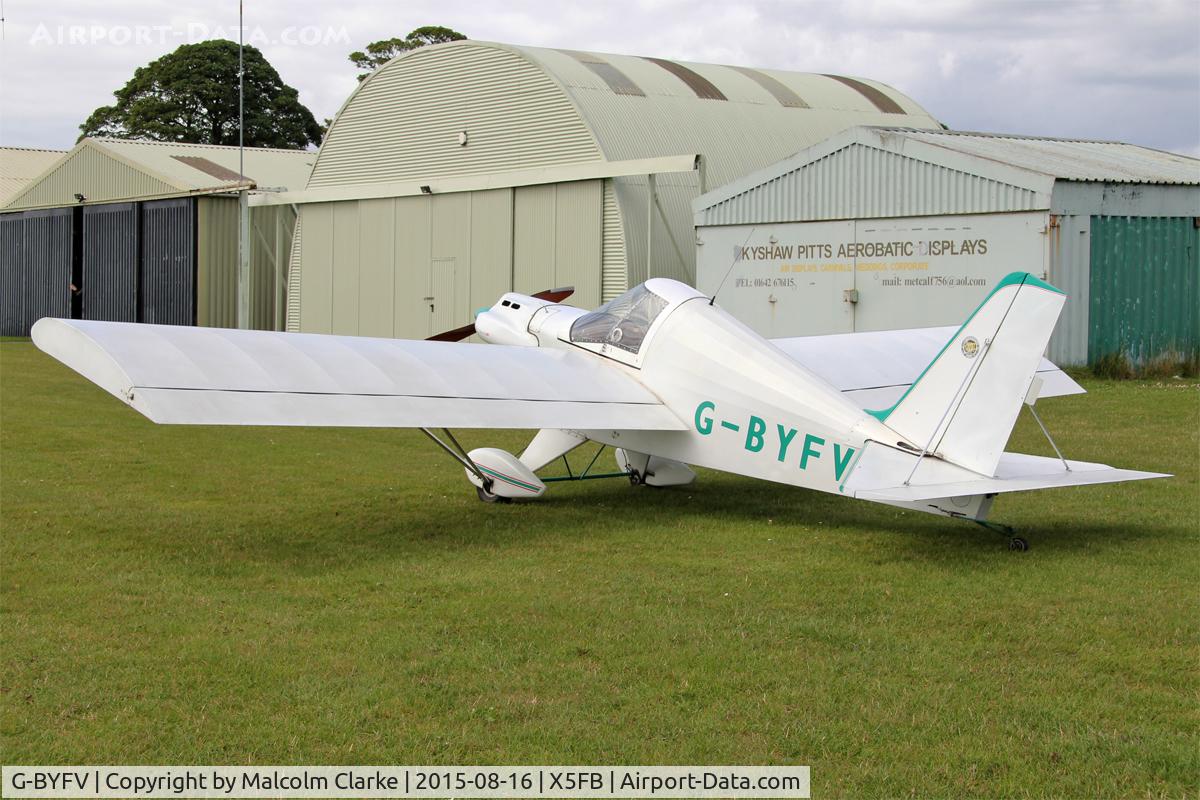 G-BYFV, 2002 Team Mini-Max 91 C/N PFA 186-13431, Team Mini-Max 91 at Fishburn Airfield, August 16th 2015.
