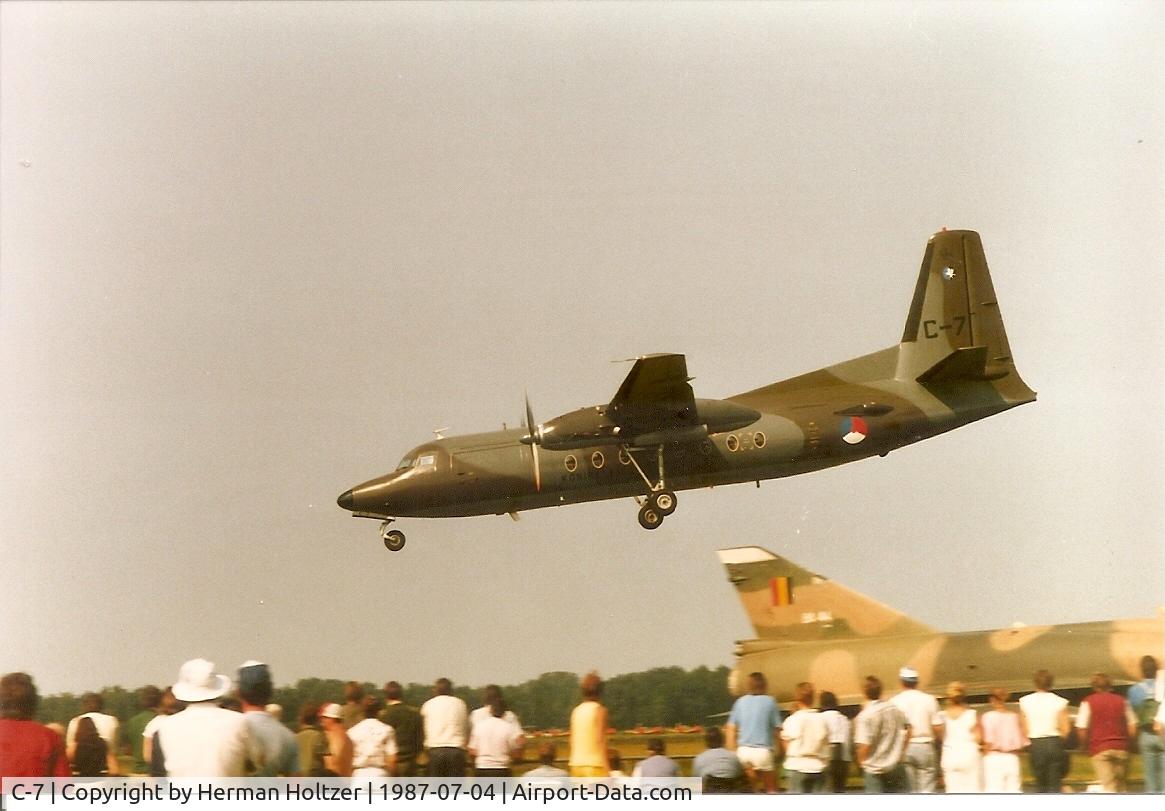 C-7, 1960 Fokker F-27-300M Troopship C/N 10157, Open day at airbase Twenthe July 4th 1987