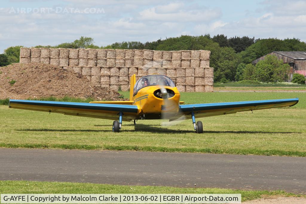 G-AYFE, 1971 Rollason Druine D-62C Condor C/N RAE/646, Rollason Druine D-62C Condor at The Real Aeroplane Company's Jolly June Jaunt, Breighton Airfield, 2013.