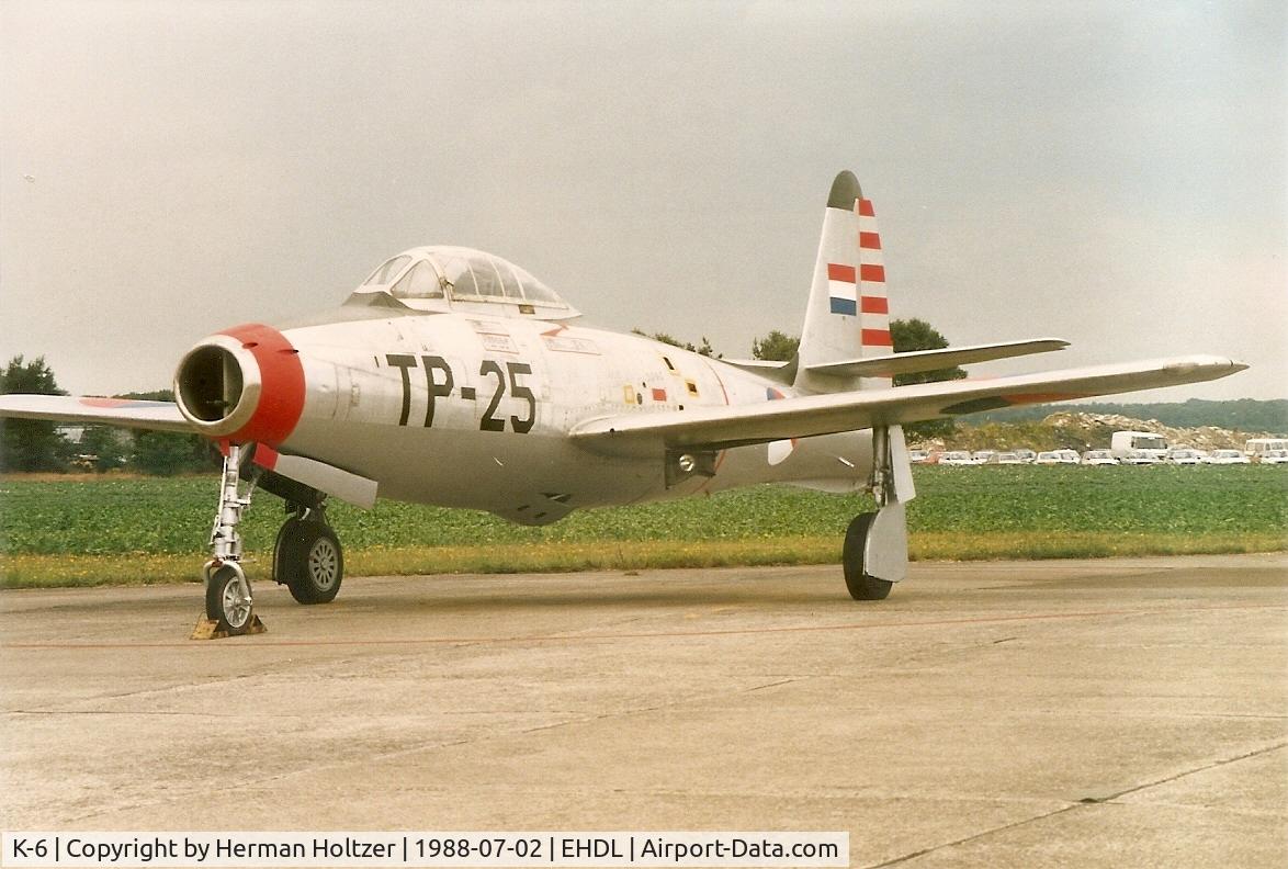 K-6, 1951 Republic F-84E Thunderjet C/N 1358, During open day at airbase Deelen July 2nd 1988