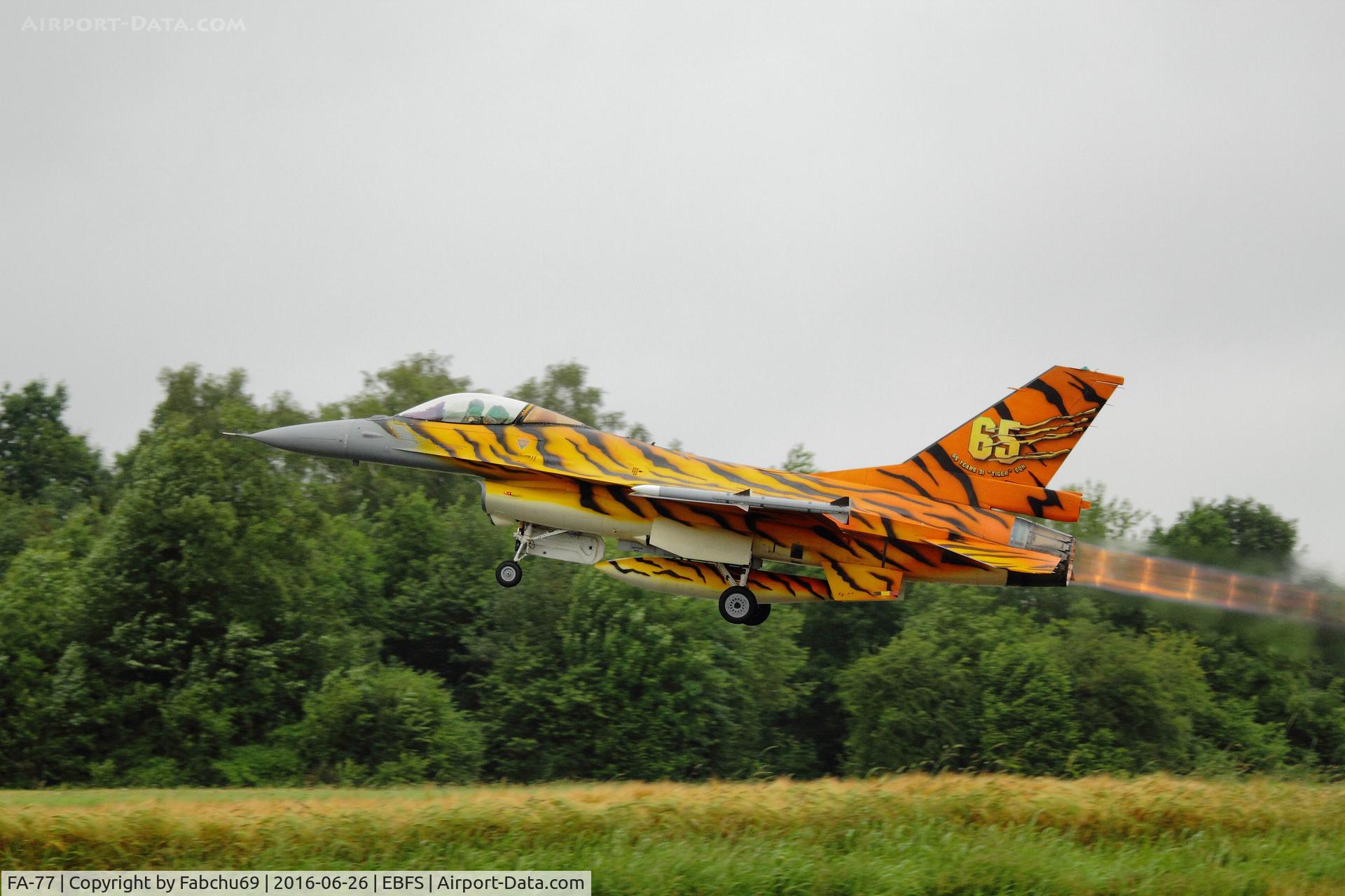 FA-77, SABCA F-16AM Fighting Falcon C/N 6H-77, BAF FA-77 65 Years Tiger 2016 31 SQN