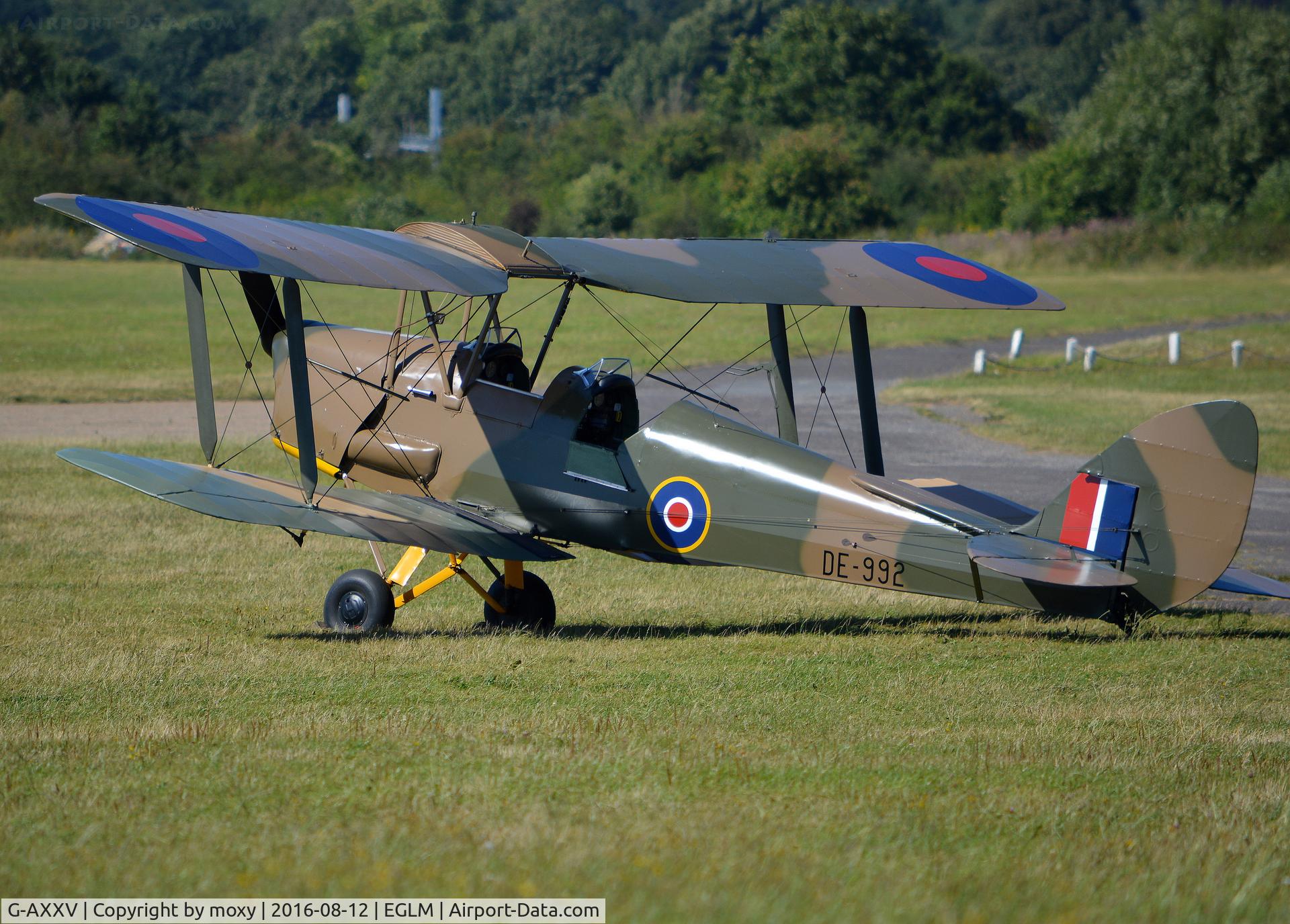 G-AXXV, 1944 De Havilland DH-82A Tiger Moth II C/N 85852, De Havilland DH-81A Tiger Moth at White Waltham.