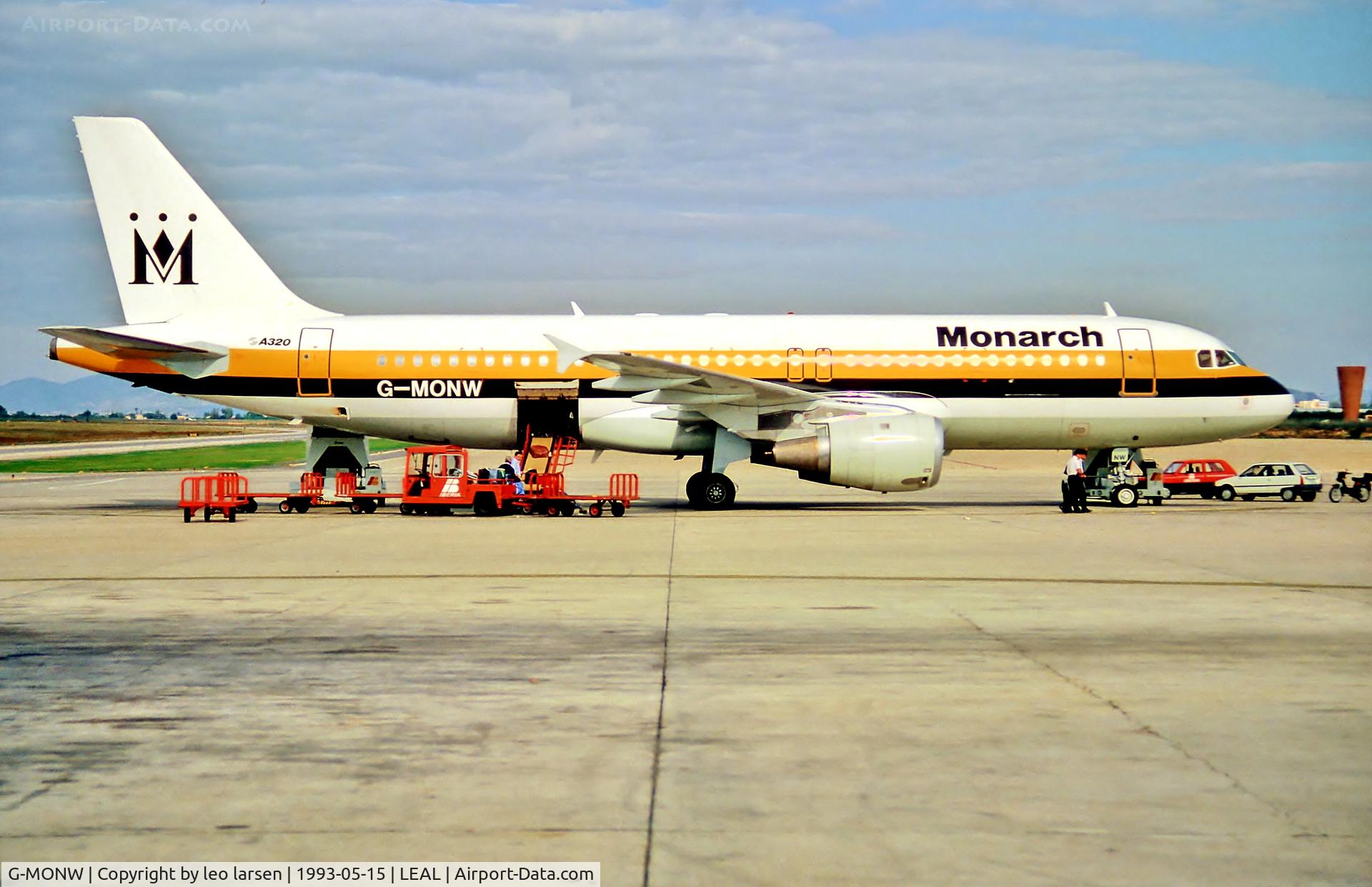 G-MONW, 1992 Airbus A320-212 C/N 391, Alicante 15.5.93