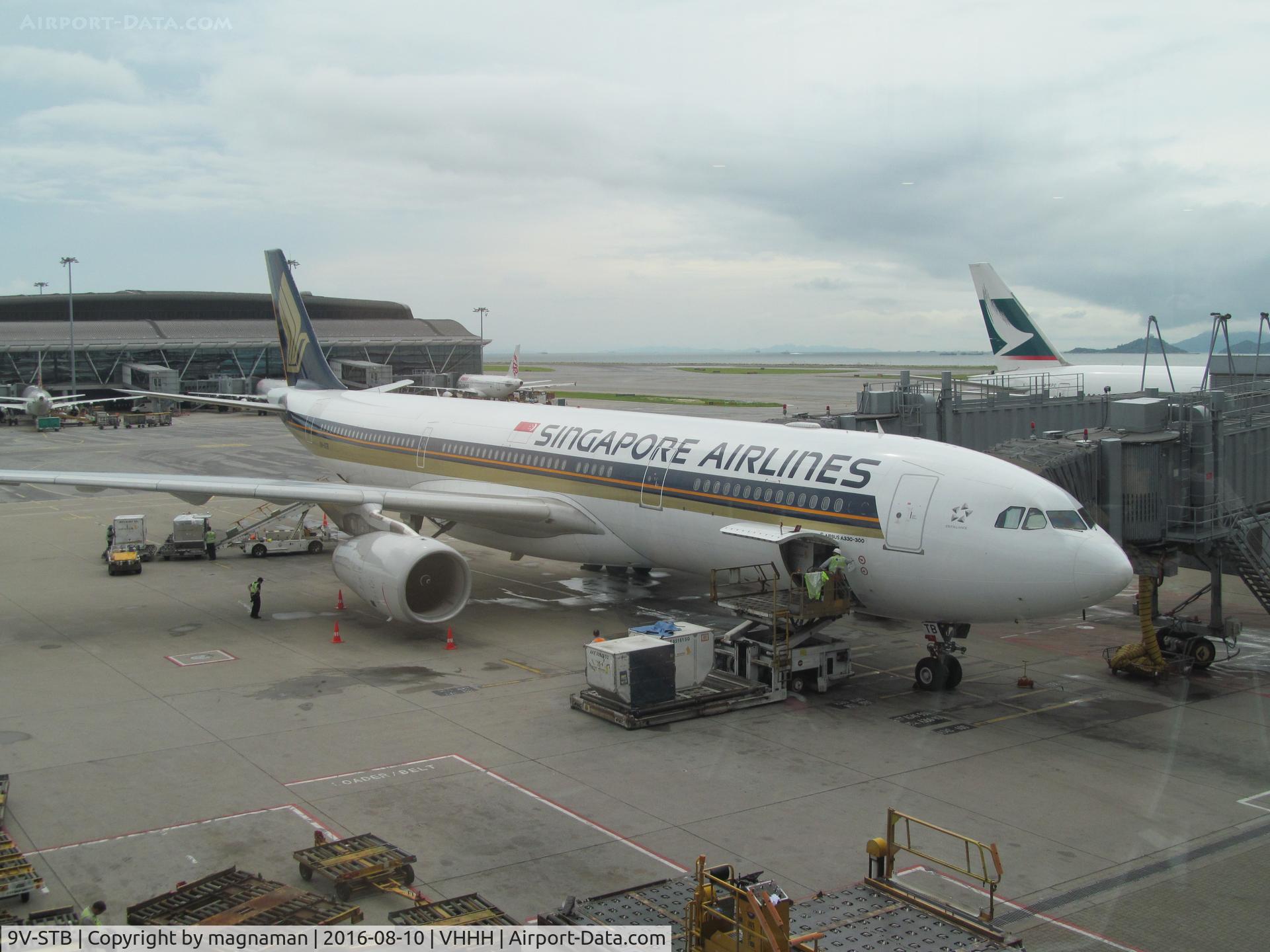 9V-STB, 2009 Airbus A330-343E C/N 983, on stand at HKG