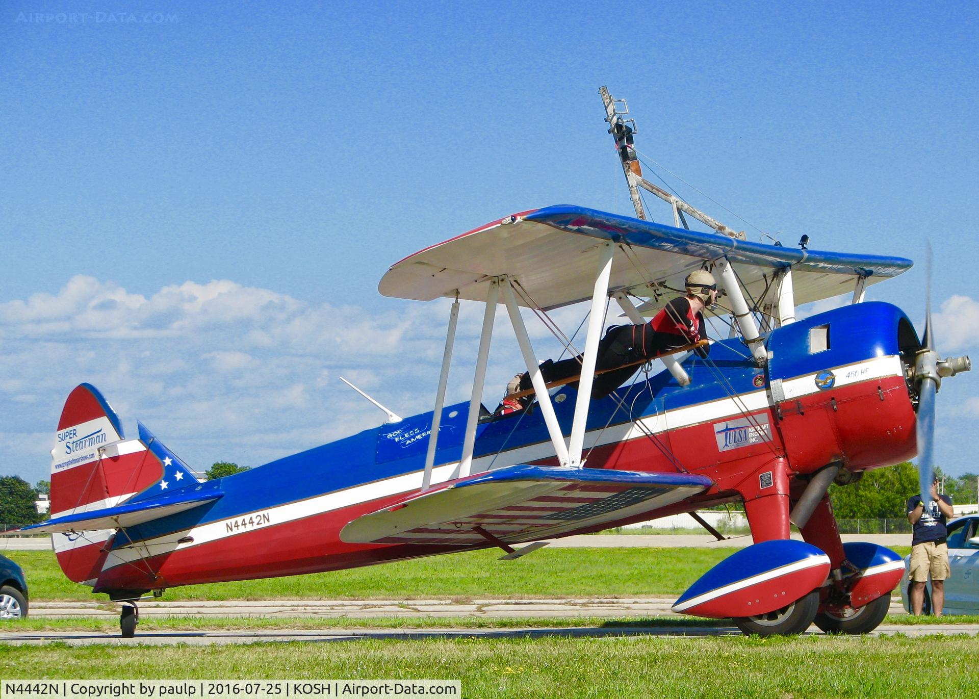 N4442N, 1943 Boeing A75N1 (PT17) C/N 75-7893, AirVenture 2016.