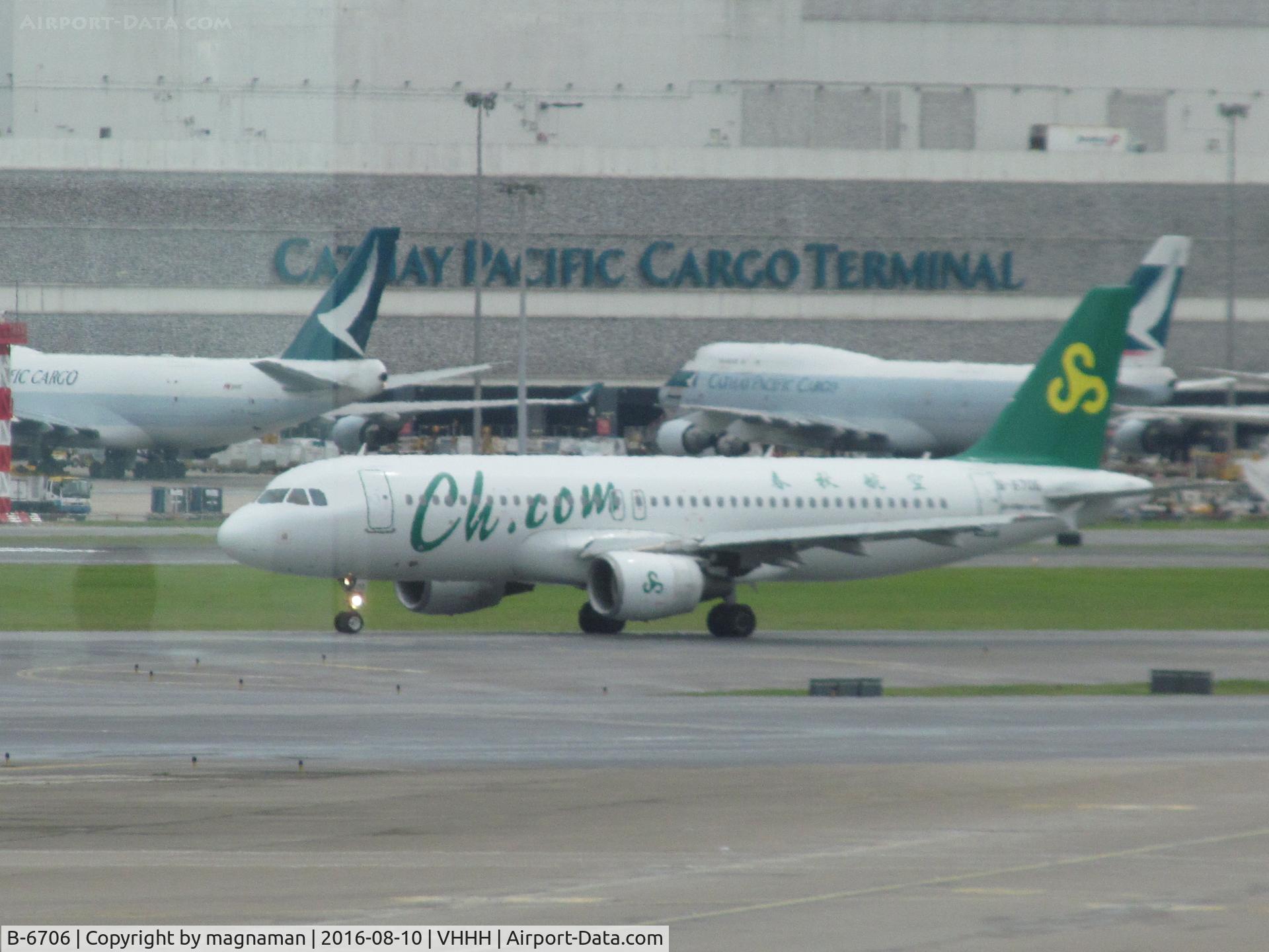 B-6706, 2010 Airbus A320-214 C/N 4366, long range shot as waiting for departure