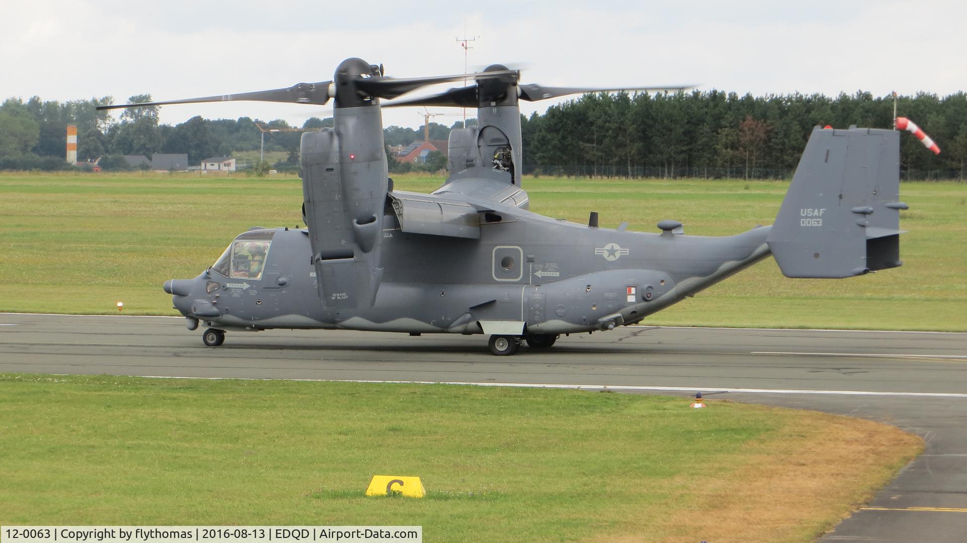 12-0063, 2012 Bell-Boeing CV-22B Osprey C/N D1044, USAF Osprey, Bayreuth Airport Bindlacher Berg