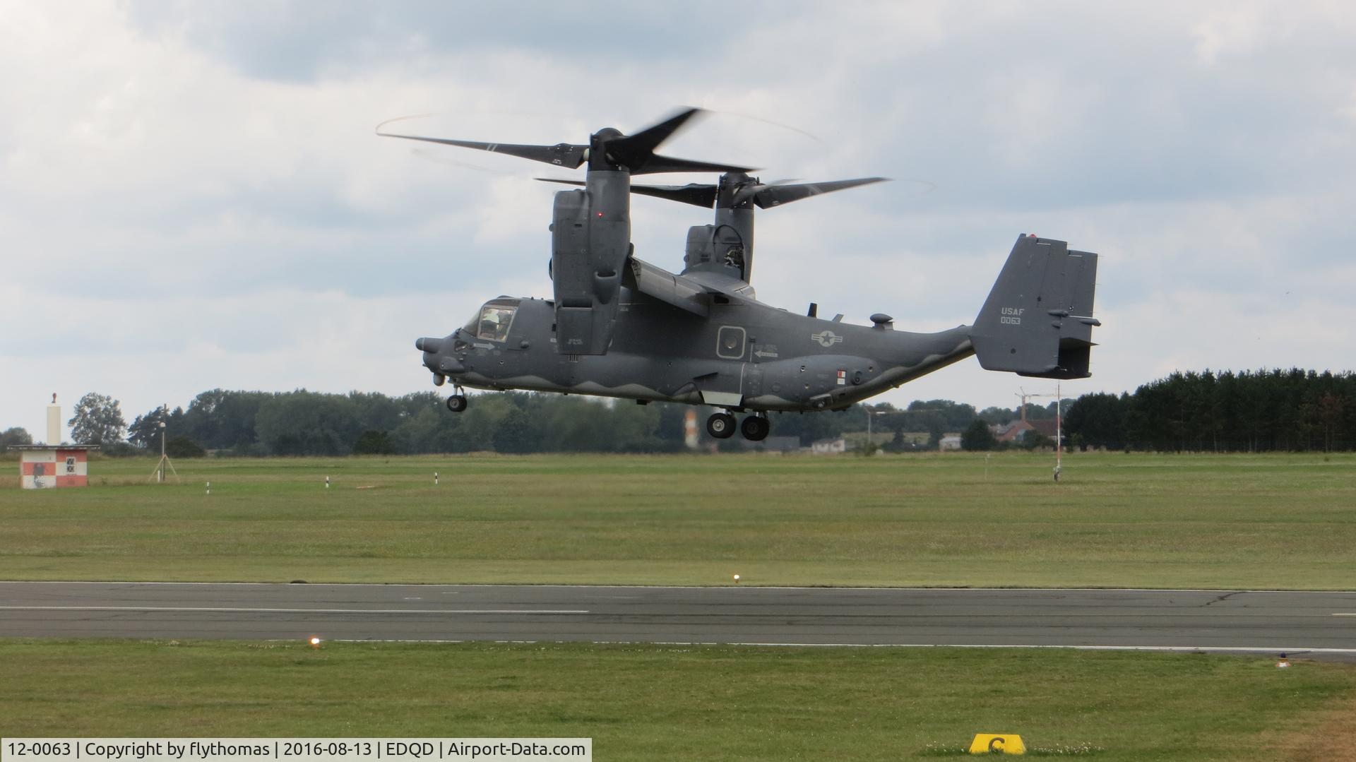 12-0063, 2012 Bell-Boeing CV-22B Osprey C/N D1044, Start Osprey USAF Bayreuth Airport