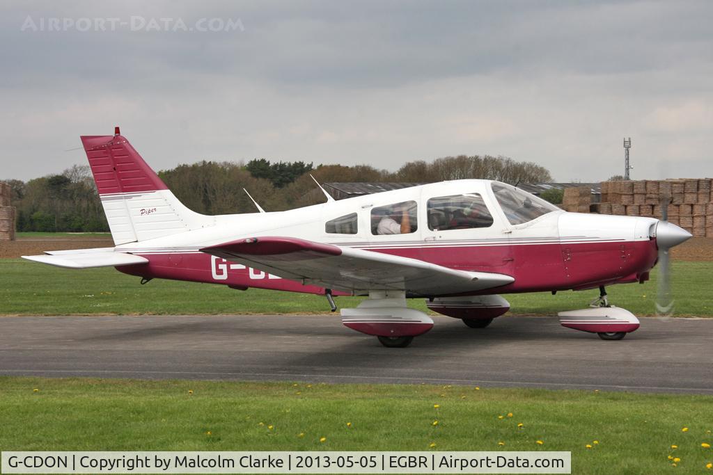 G-CDON, 1982 Piper PA-28-161 Cherokee Warrior II C/N 28-8216185, PA-28-161 Warrior II at The Real Aeroplane Company's May-hem Fly-In, Breighton Airfield, May 5th 2013.