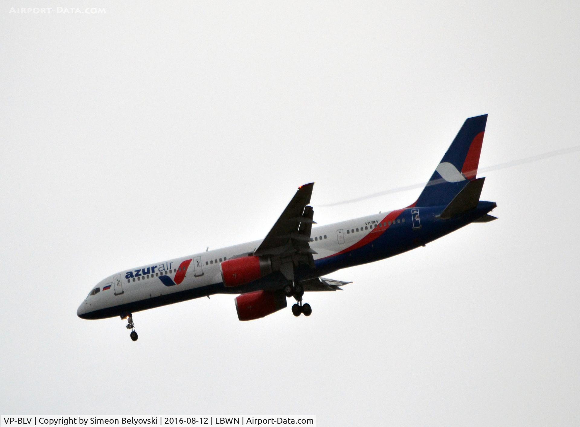 VP-BLV, 2000 Boeing 757-28A C/N 30043, Landing flight from St. Petersburg at Varna Airport