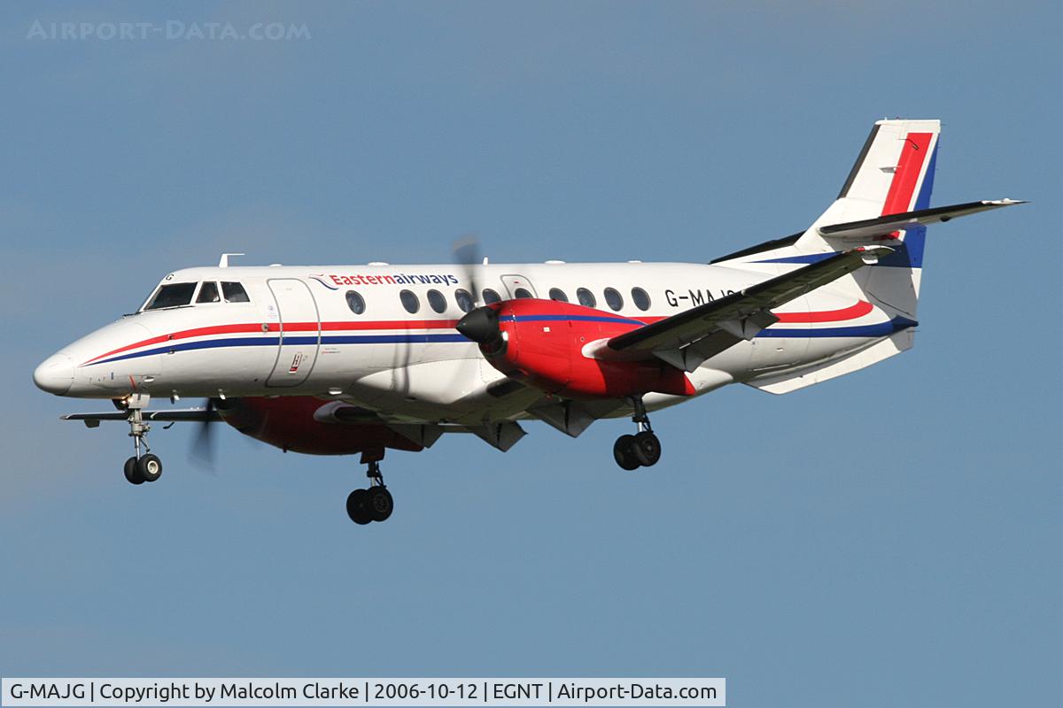 G-MAJG, 1993 British Aerospace Jetstream 41 C/N 41009, British Aerospace Jetstream 41 on approach to 25 at Newcastle Airport, October 2006.