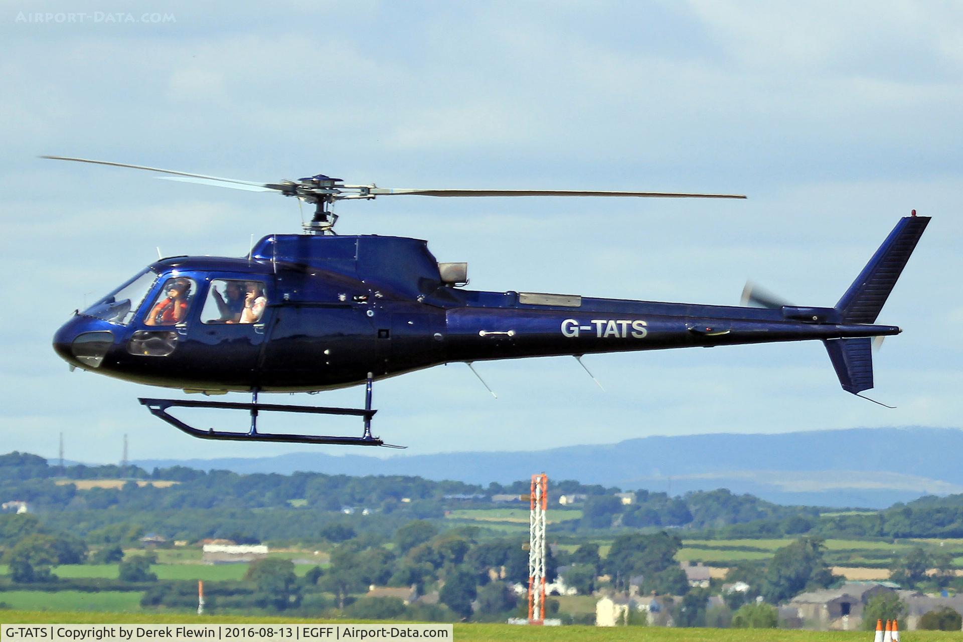 G-TATS, 1986 Aerospatiale AS-350BA Écureuil C/N 1905, Ecureuil, Kemble based, previously N37AW, F-GHSN, seen letting down after running pleasure flights.