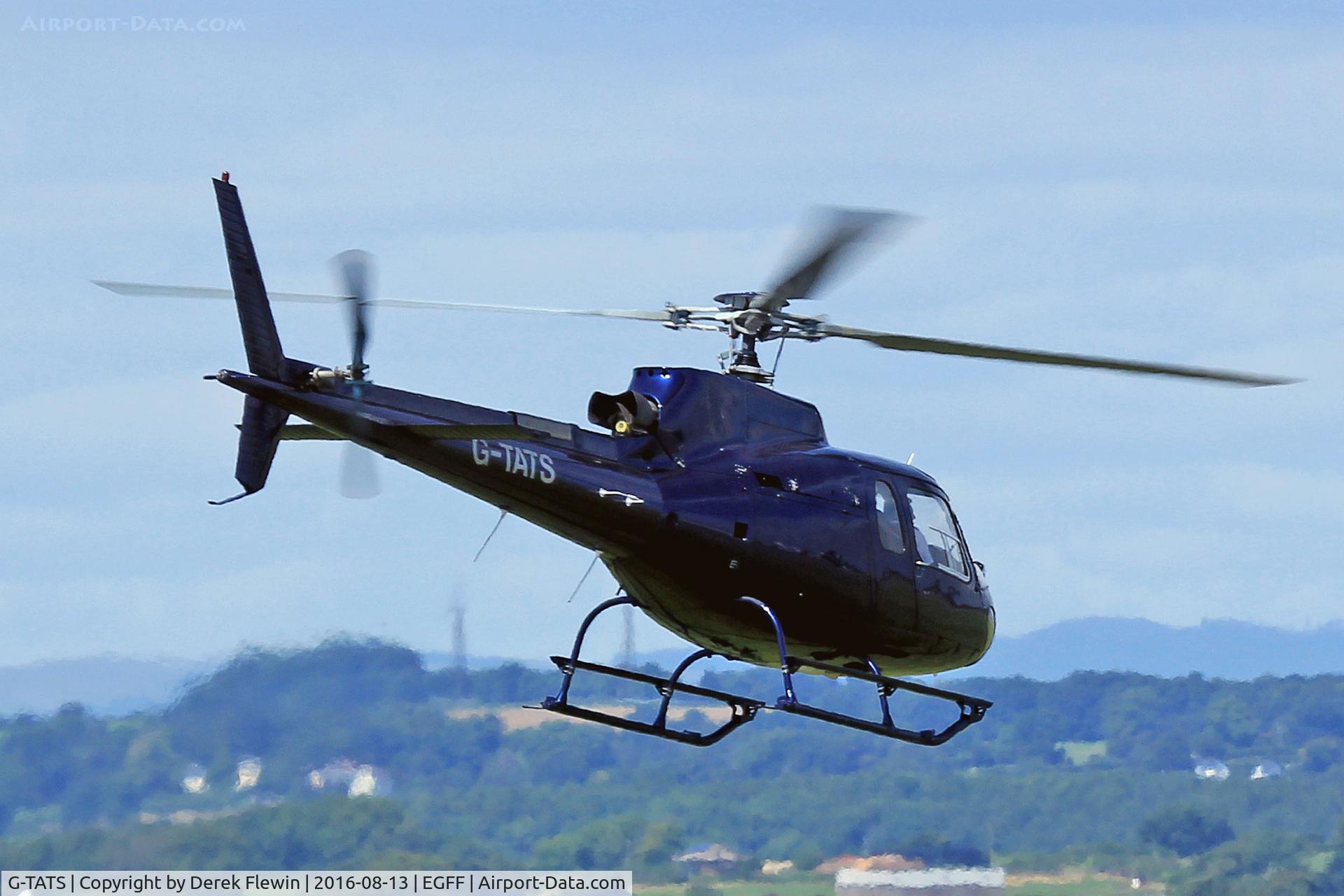 G-TATS, 1986 Aerospatiale AS-350BA Écureuil C/N 1905, Ecureuil, Kemble based, previously N37AW, F-GHSN, seen lifting en-route to Cardiff Bay.