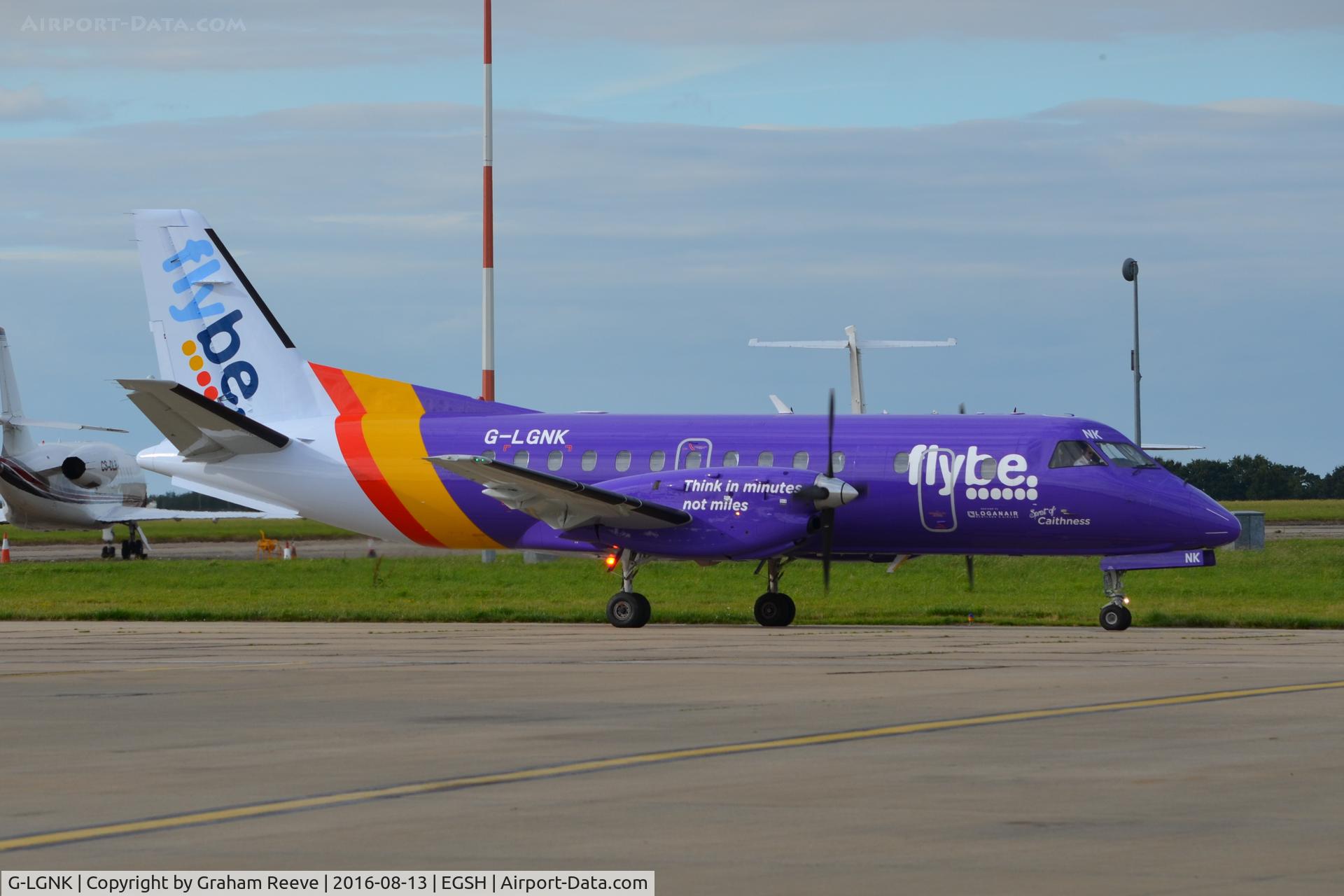 G-LGNK, 1990 Saab 340B C/N 340B-185, Freshly resprayed into Flybe's new colour scheme.