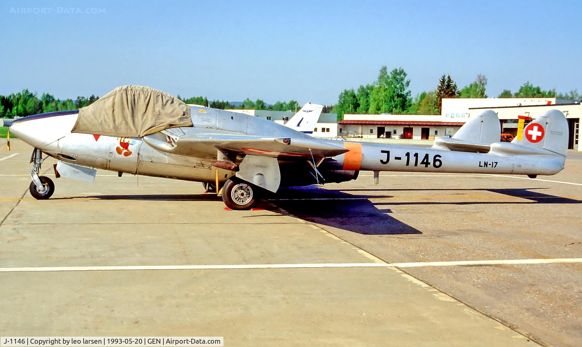 J-1101, De Havilland (FFA) Vampire FB6 (DH-100) C/N 610, Gardermoen Oslo 20.5.93