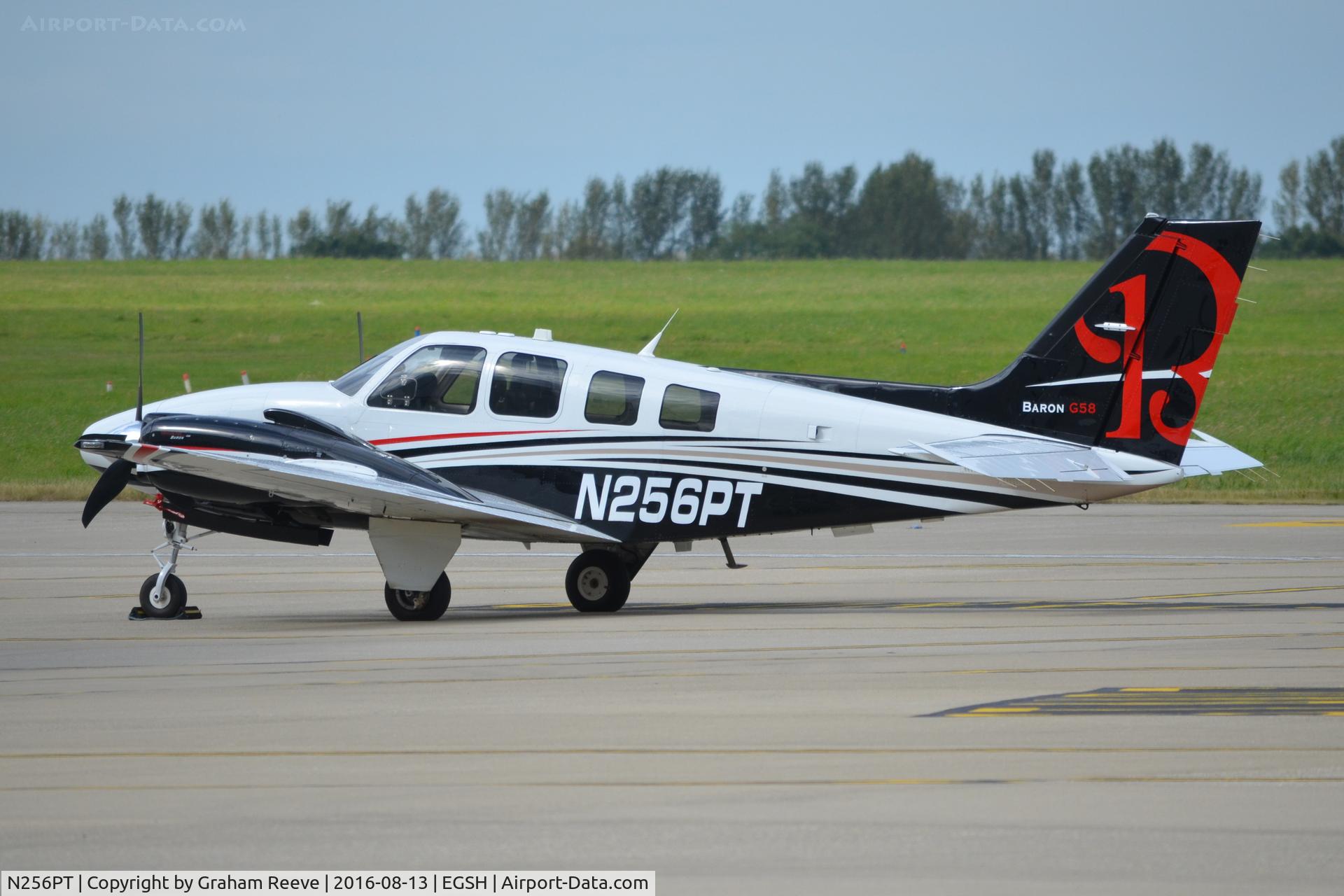 N256PT, Hawker Beechcraft Corp G58 Baron C/N TH-2350, Parked at Norwich.