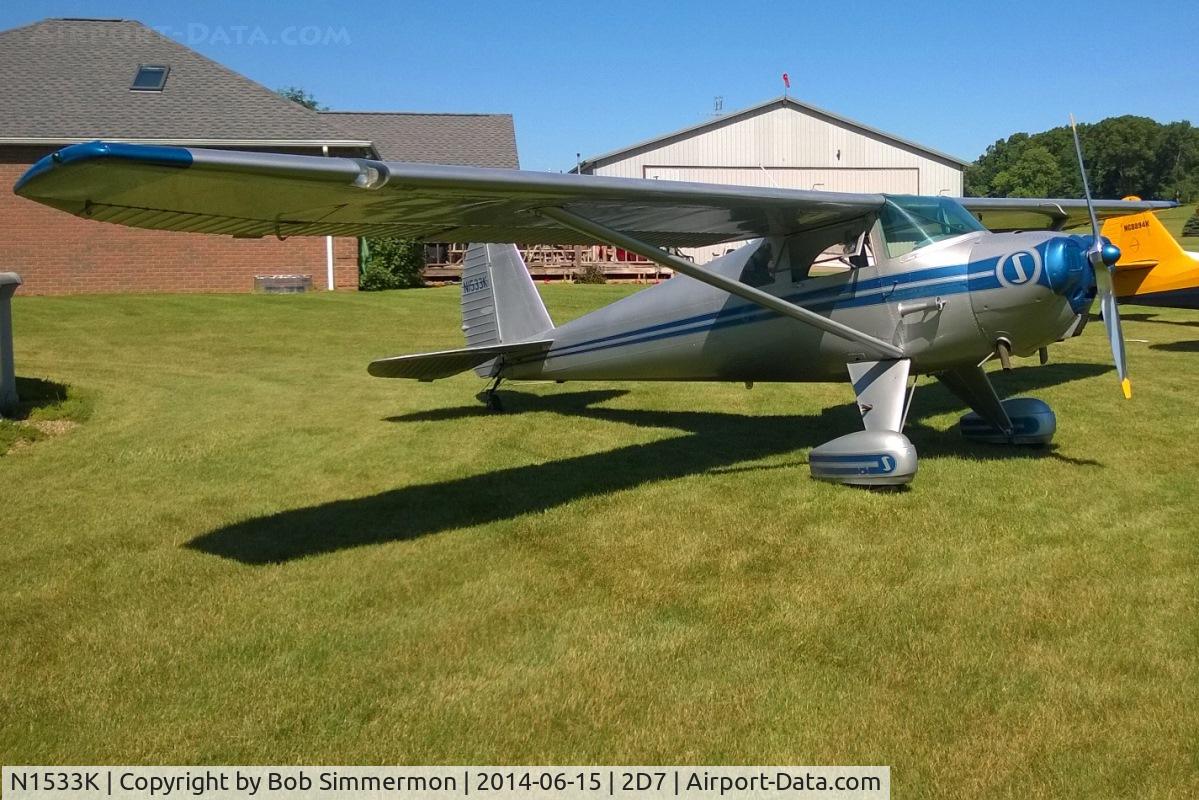 N1533K, 1946 Luscombe 8E Silvaire C/N 4260, Father's Day fly-in at Beach City, Ohio