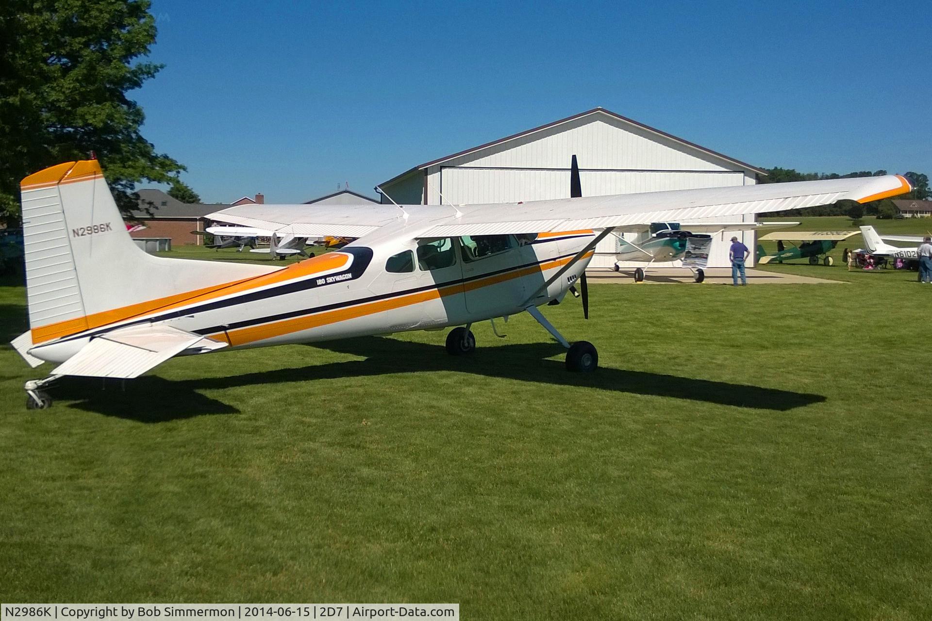 N2986K, 1980 Cessna 180K Skywagon C/N 18053149, Father's Day fly-in at Beach City, Ohio