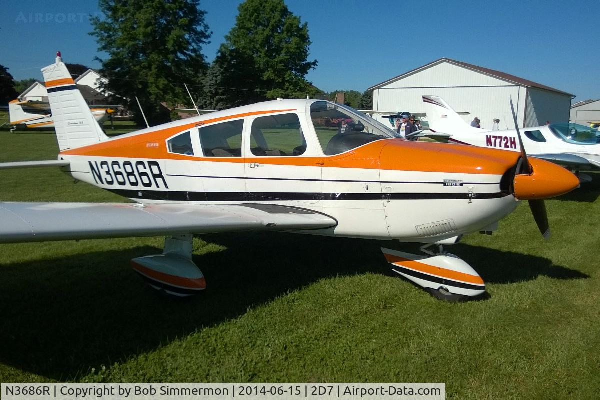 N3686R, 1970 Piper PA-28-180 Cherokee C/N 28-5788, Father's Day fly-in at Beach City, Ohio