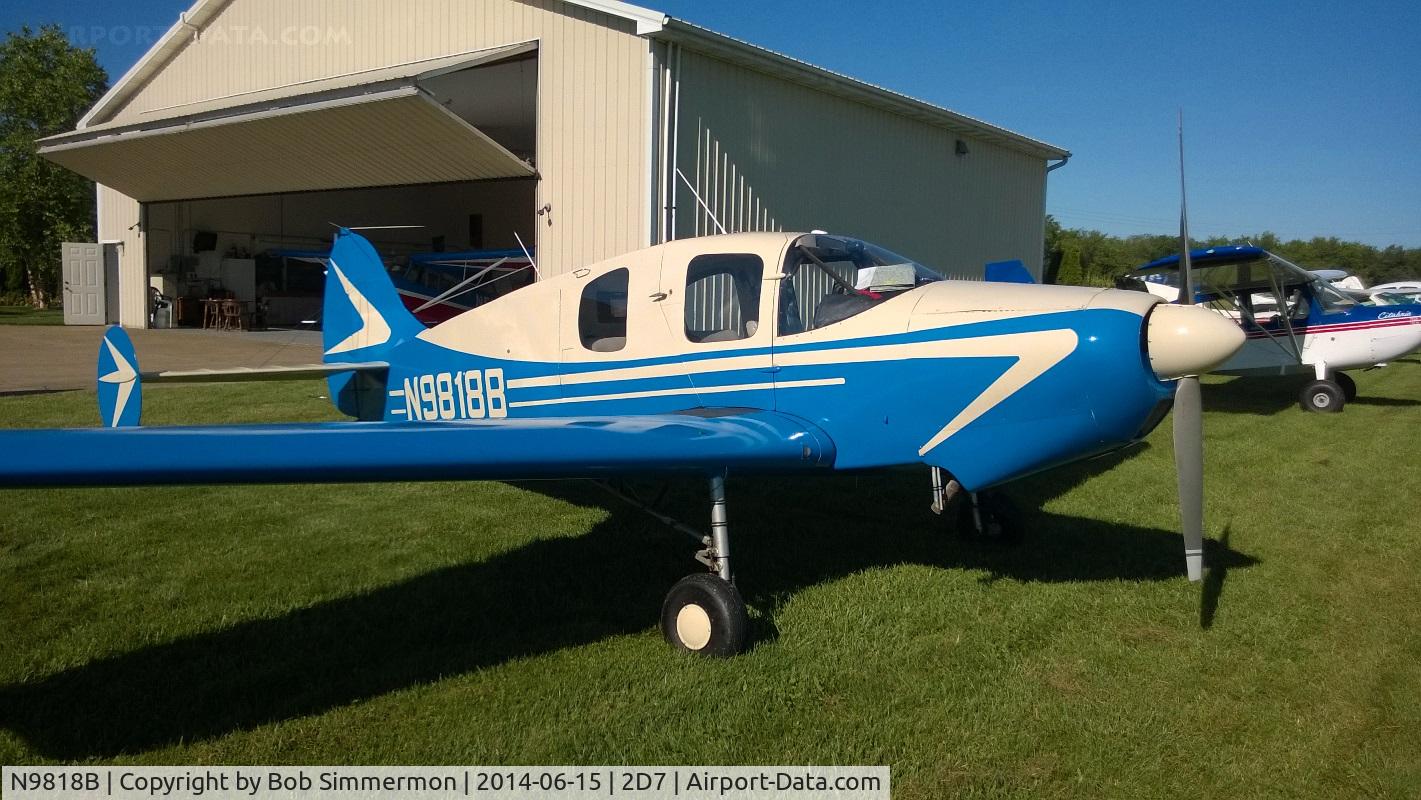 N9818B, 1958 Bellanca 14-19-2 Cruisair Senior C/N 4070, Father's Day fly-in at Beach City, Ohio