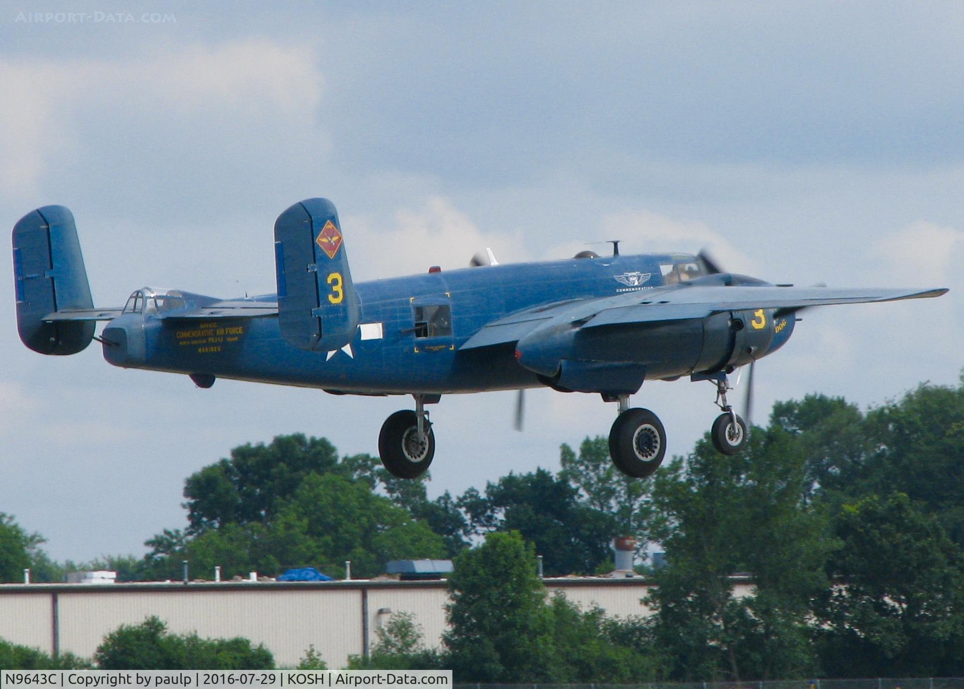 N9643C, 1944 North American B-25J Mitchell Mitchell C/N 108-47512, AirVenture 2016