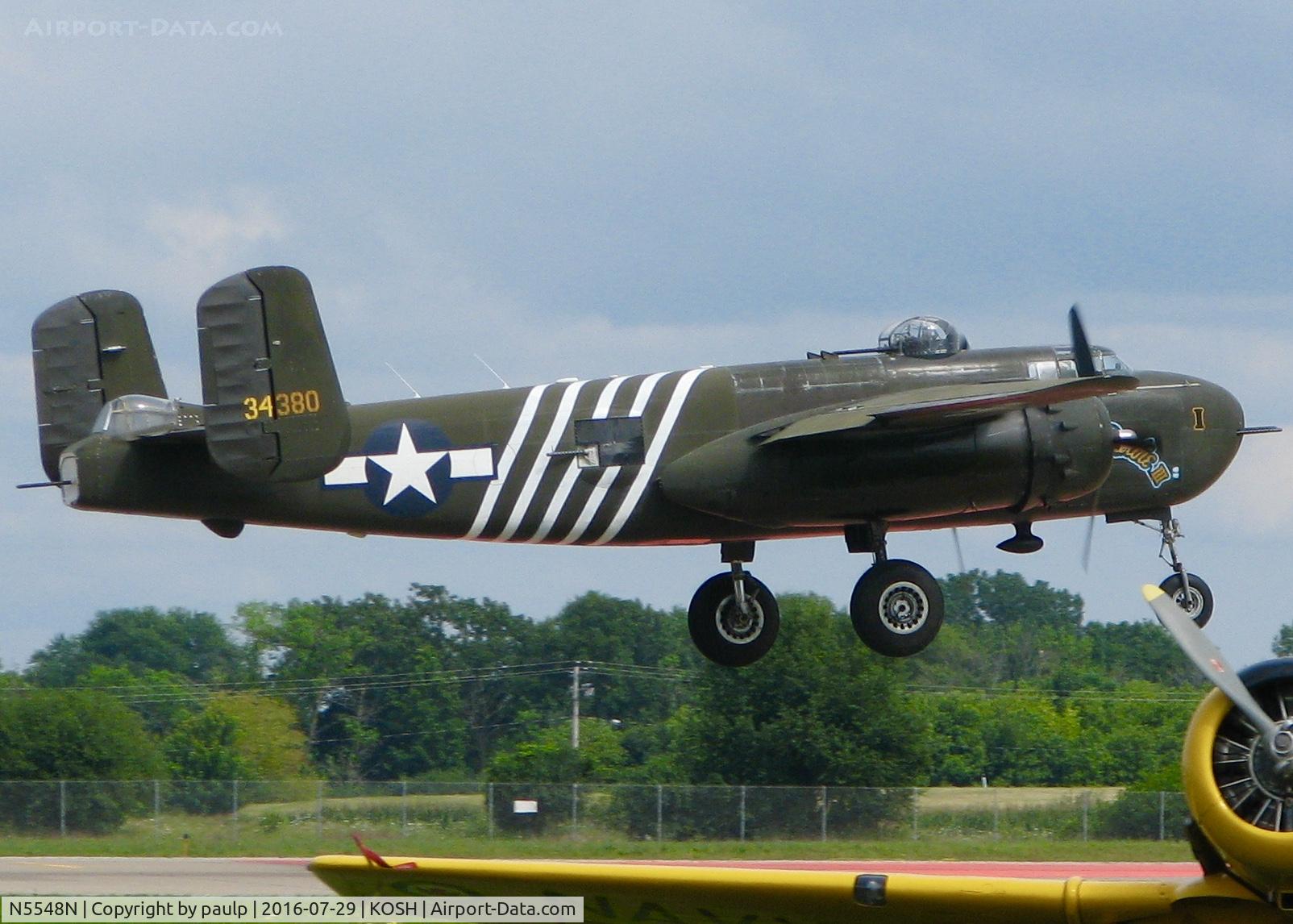 N5548N, 1943 North American B-25H Mitchell C/N 98-21107, AirVenture 2016