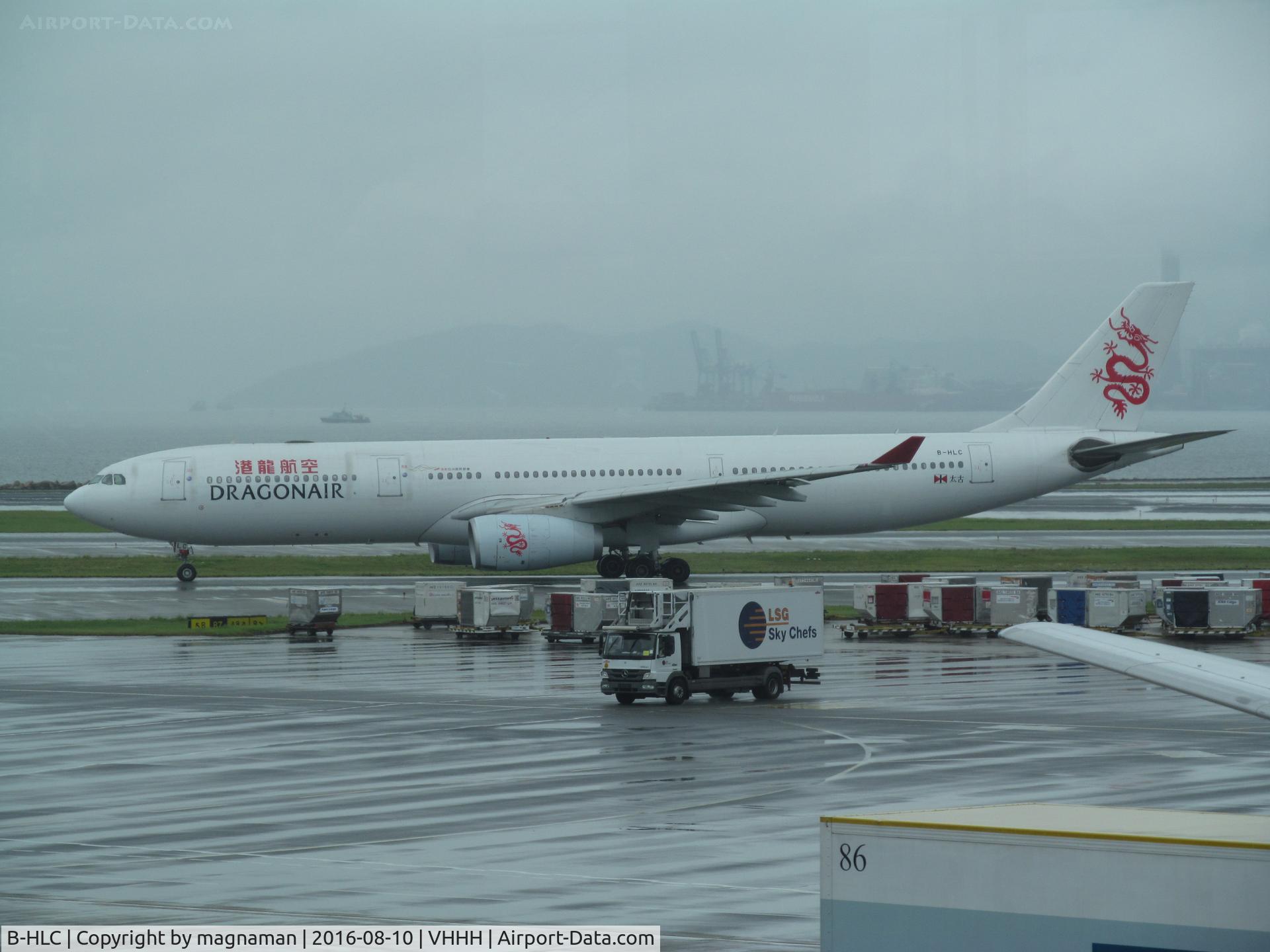 B-HLC, Airbus A330-342 C/N 099, at wet hkg