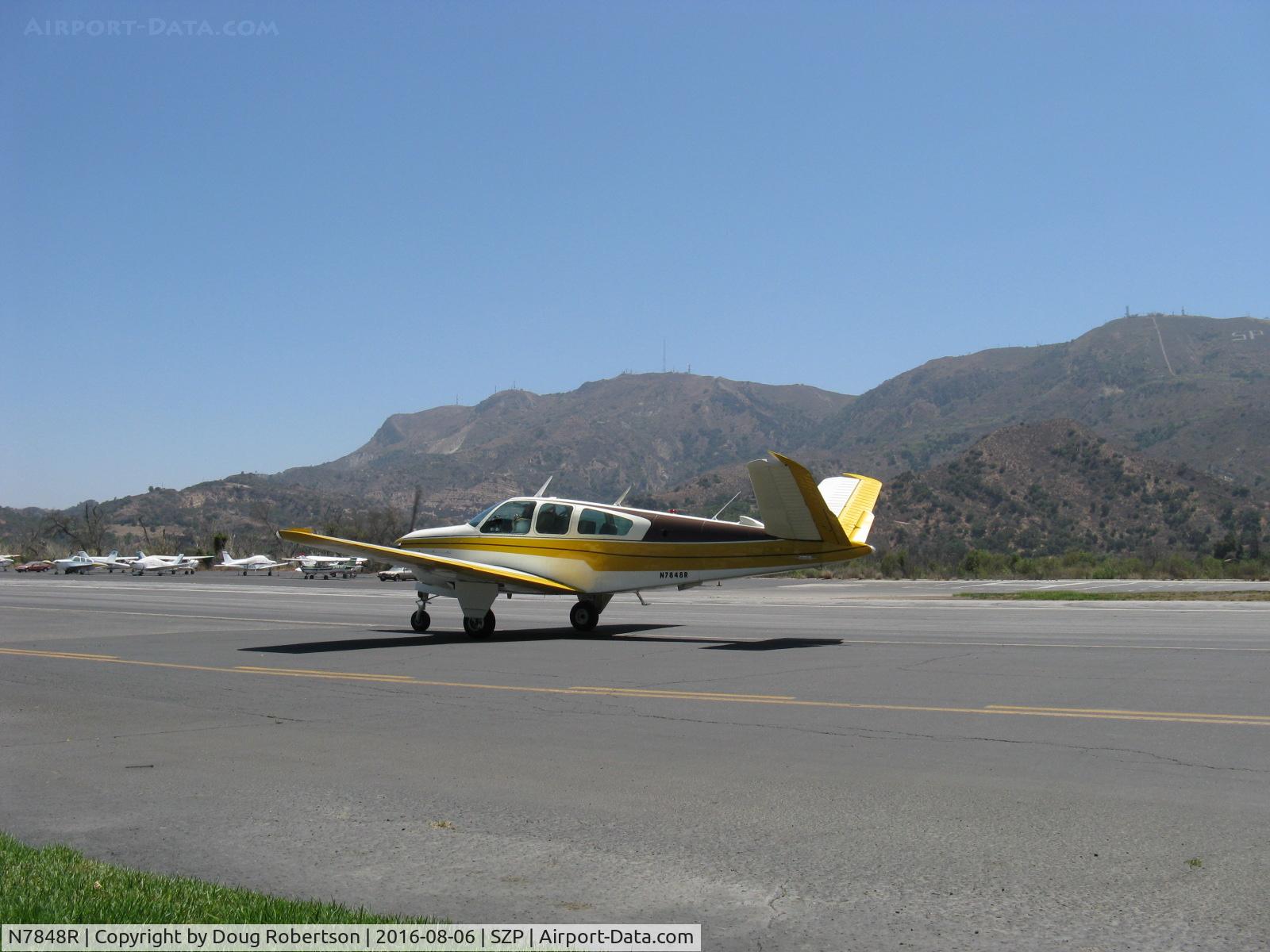 N7848R, 1968 Beech V35A Bonanza C/N D-8904, 1968 Beech V35A BONANZA, Continental IO-550 300 Hp upgrade, taxi back